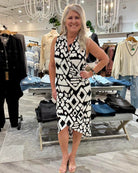 Clara Sun Woo Pleated Print Crossover Tulip Hem