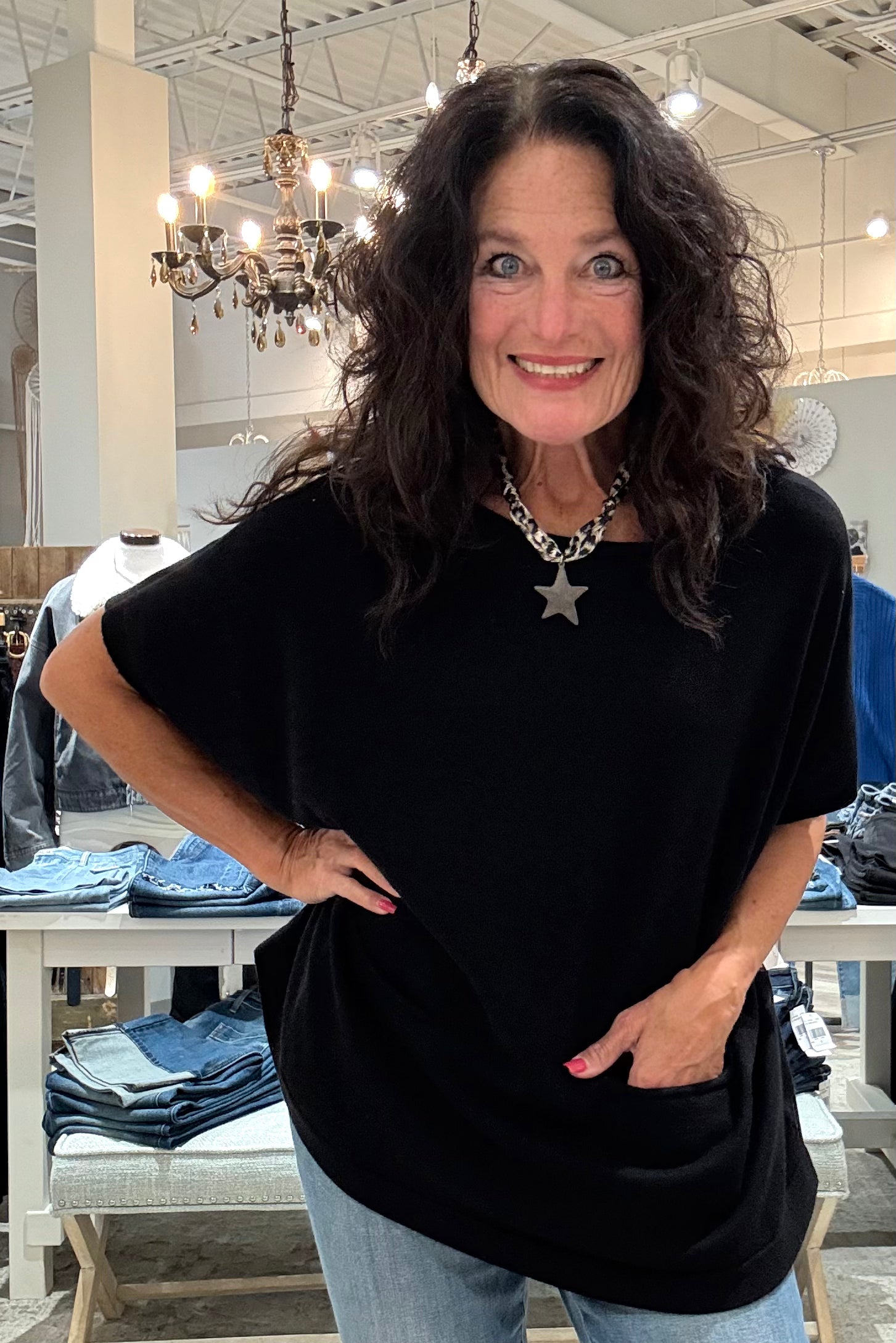 Boat Neck 1/2 Sleeve Dolman Sweater