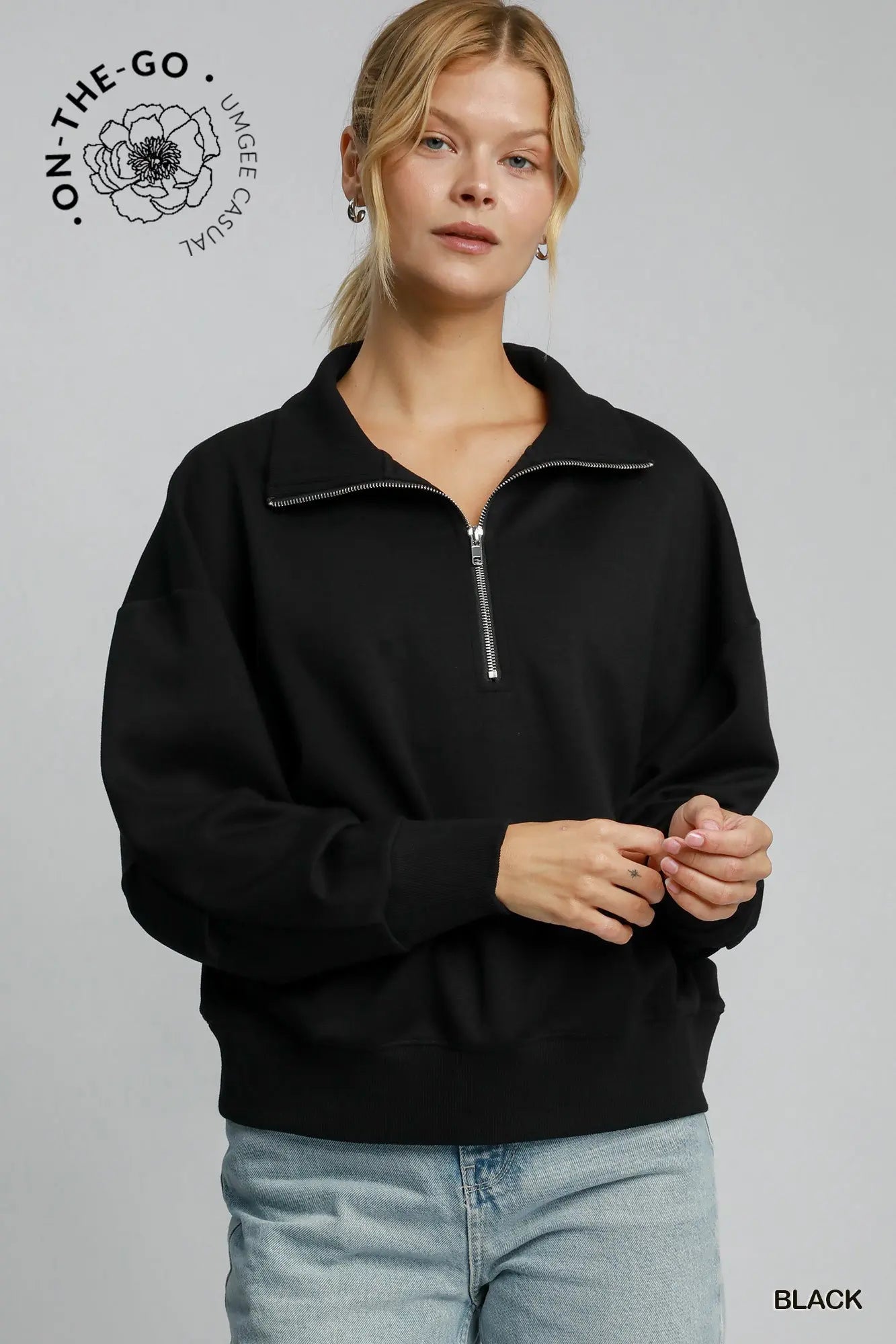Pullover Luxe Knit 1/4 Neck Zip Top