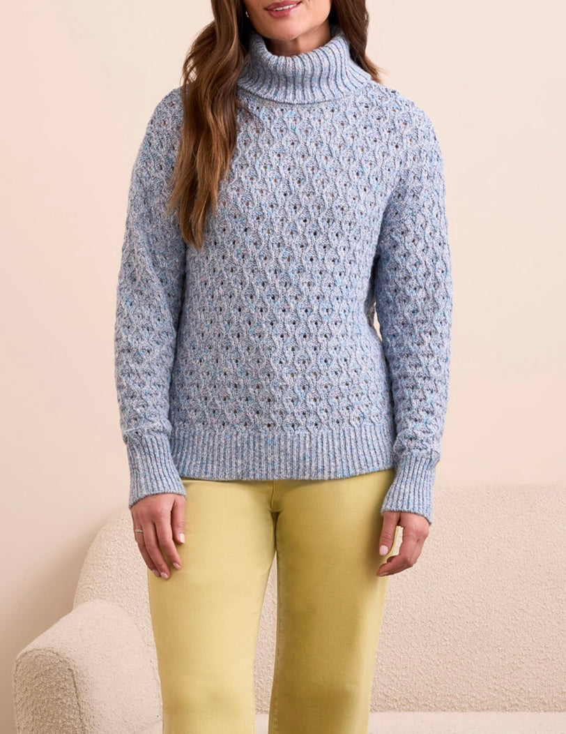 Turtleneck Sweater with Puff Sleeve