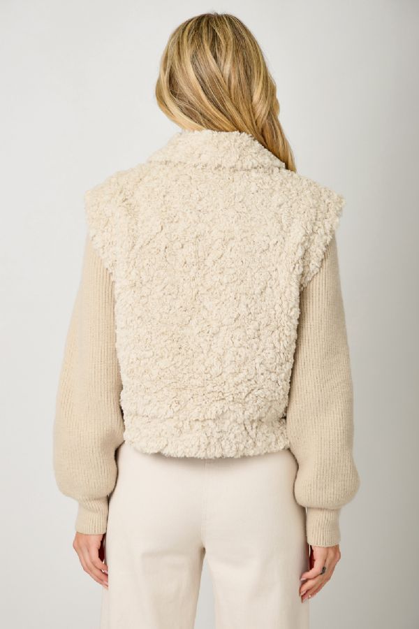 Mixed Media Sweater Jacket