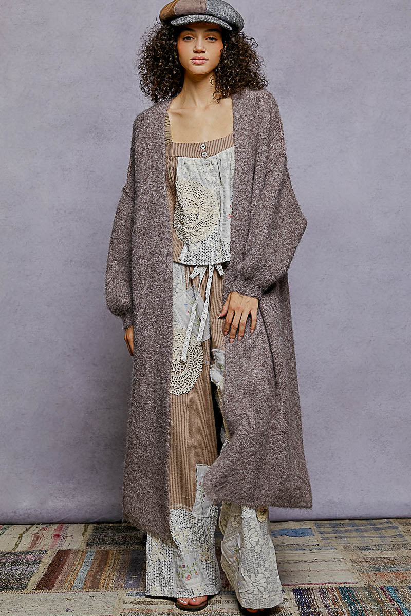 Oversized Long Open Front Sweater Cardigan