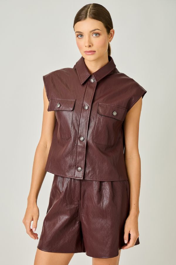 Faux Leather Vest