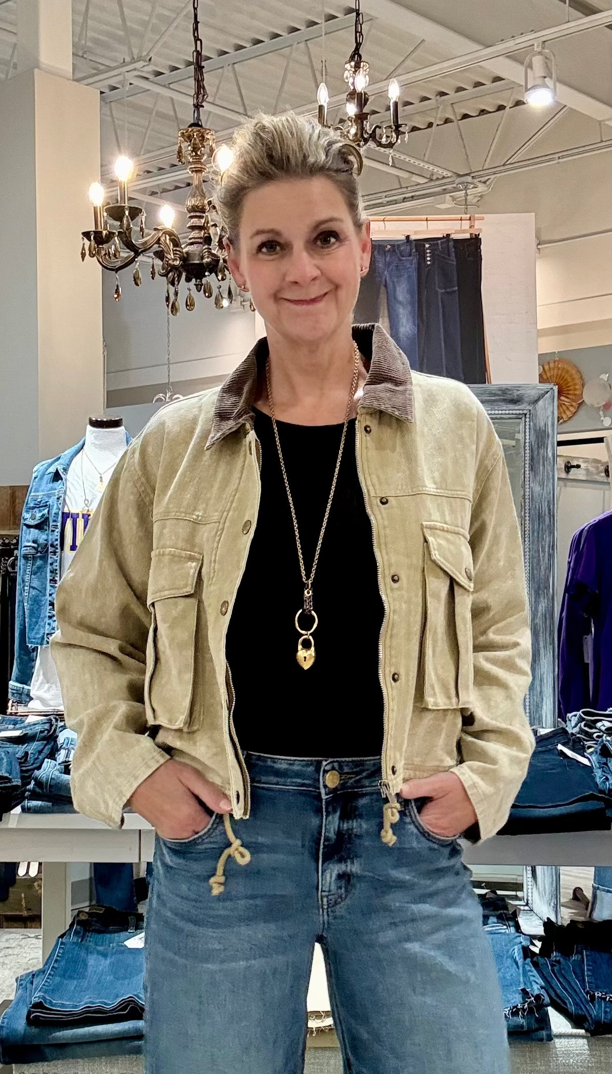 Boxy Zip Up Collared Jacket