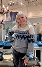 Mock Neck Patterned Sweater