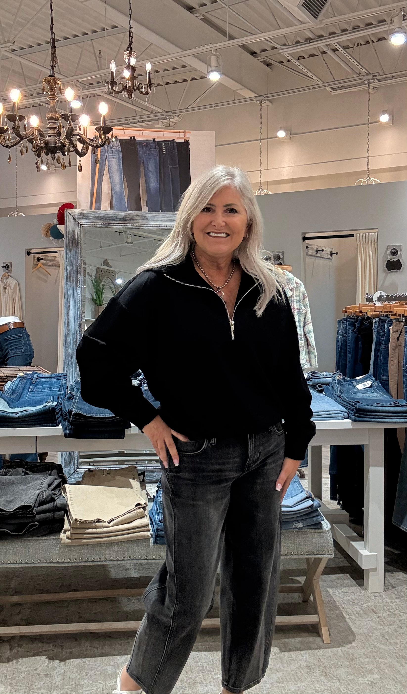 Pullover Luxe Knit 1/4 Neck Zip Top