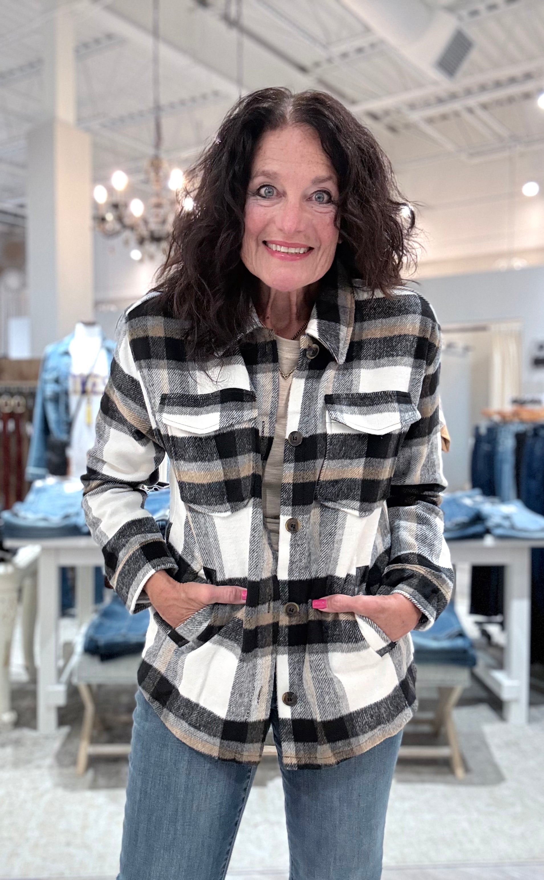 Plaid Button Down Jacket