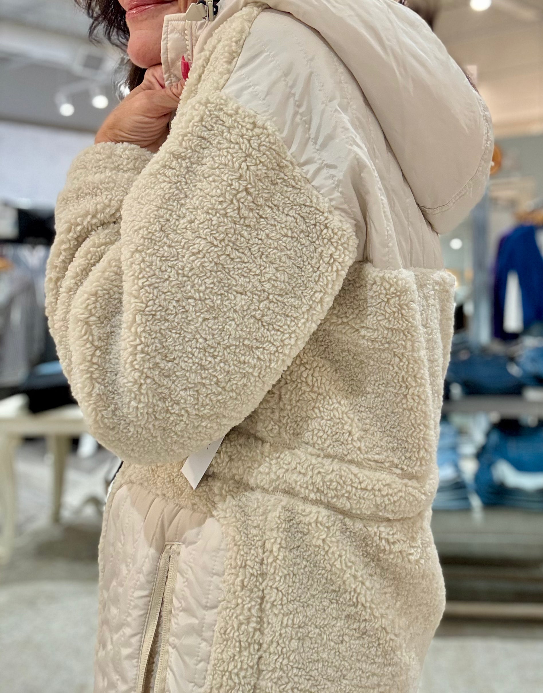 Zip Front Coat with Hood and Pockets