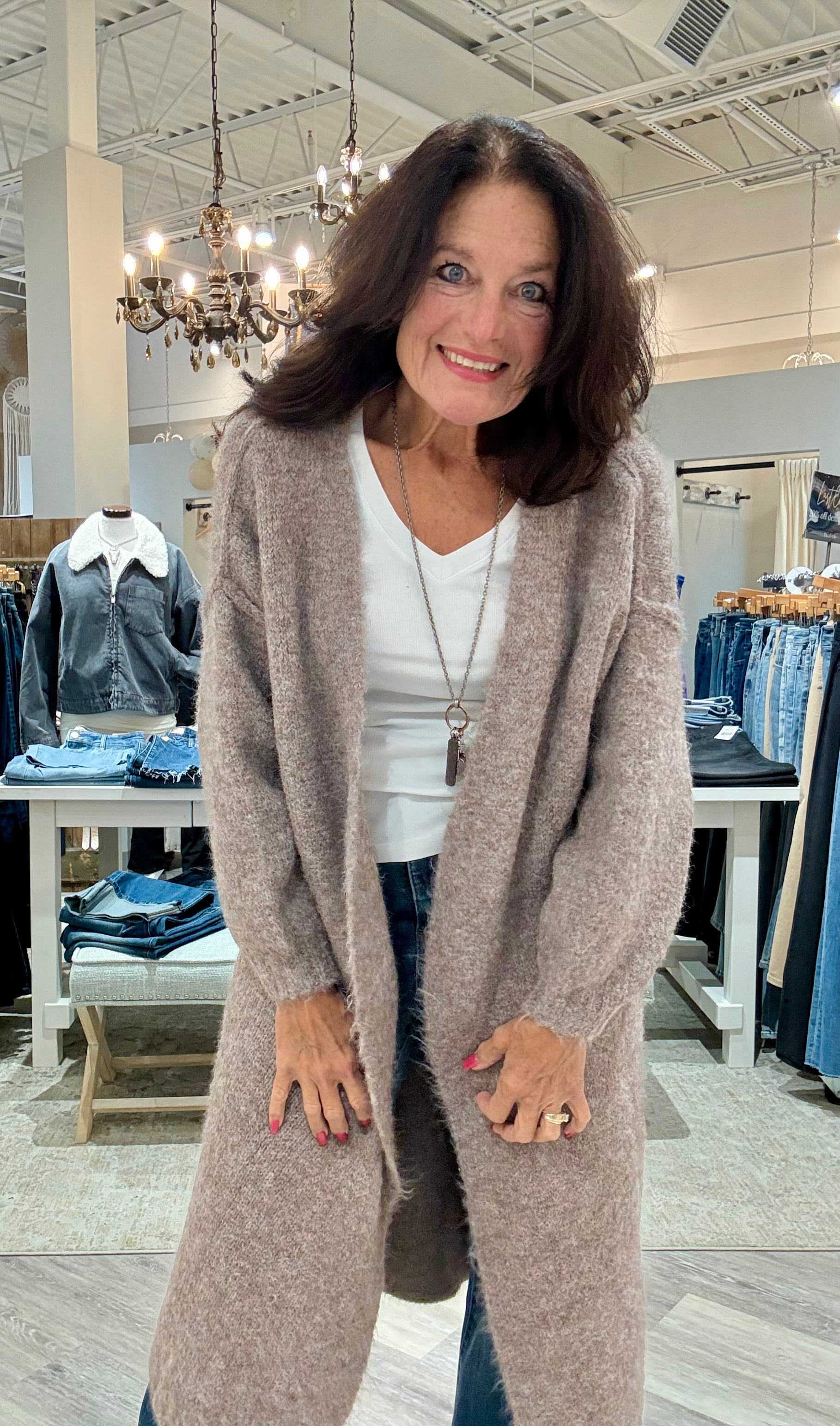 Oversized Long Open Front Sweater Cardigan