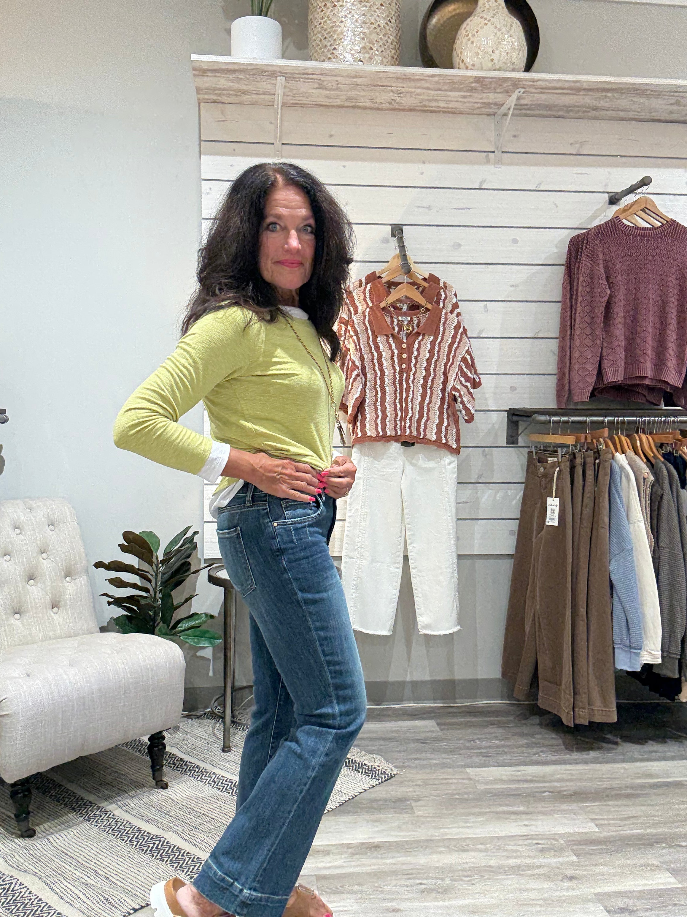 Kelsey High Rise Ankle Flare with Wide Hem Denim