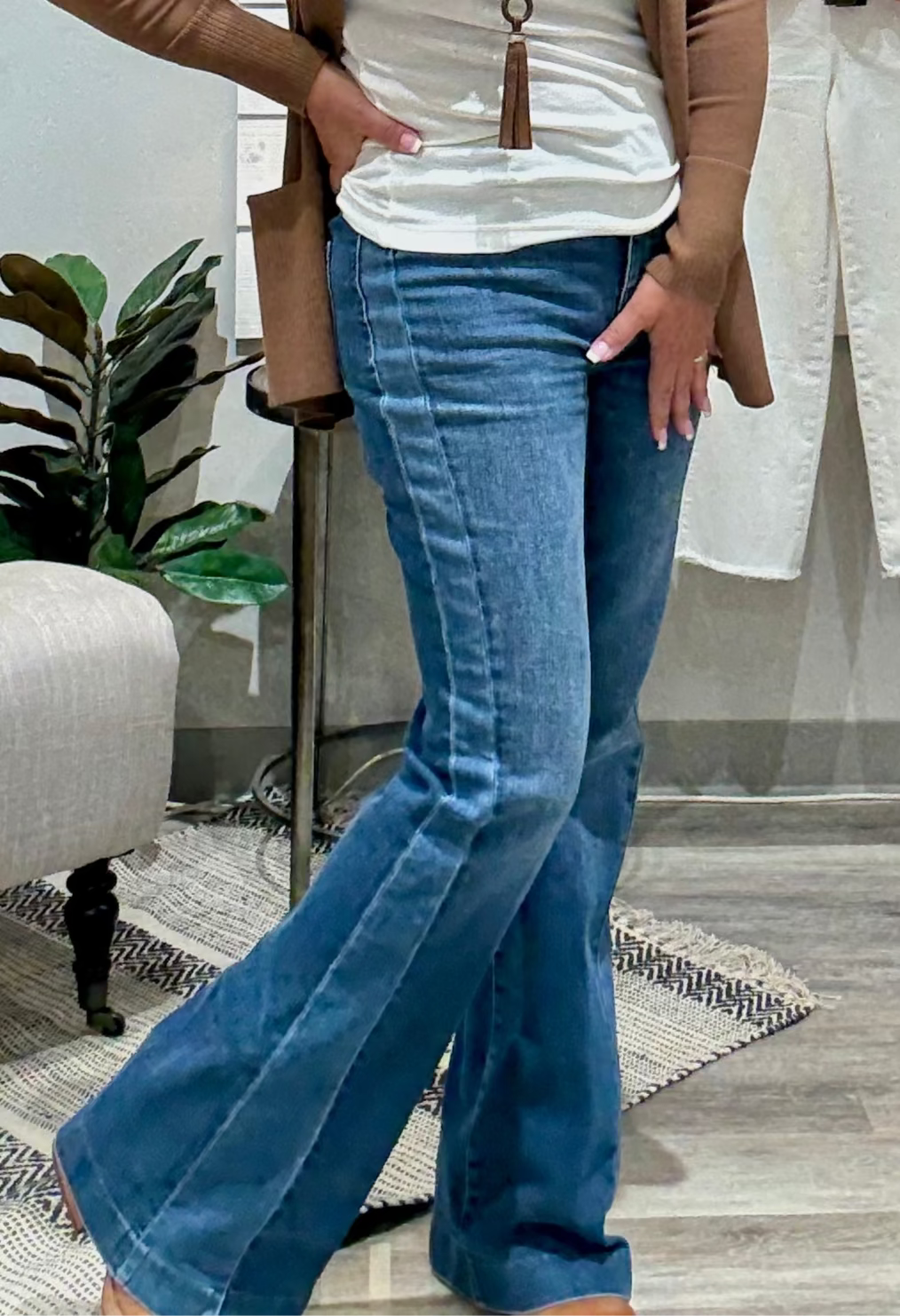 Hannah Flare Denim with Blocking Detail