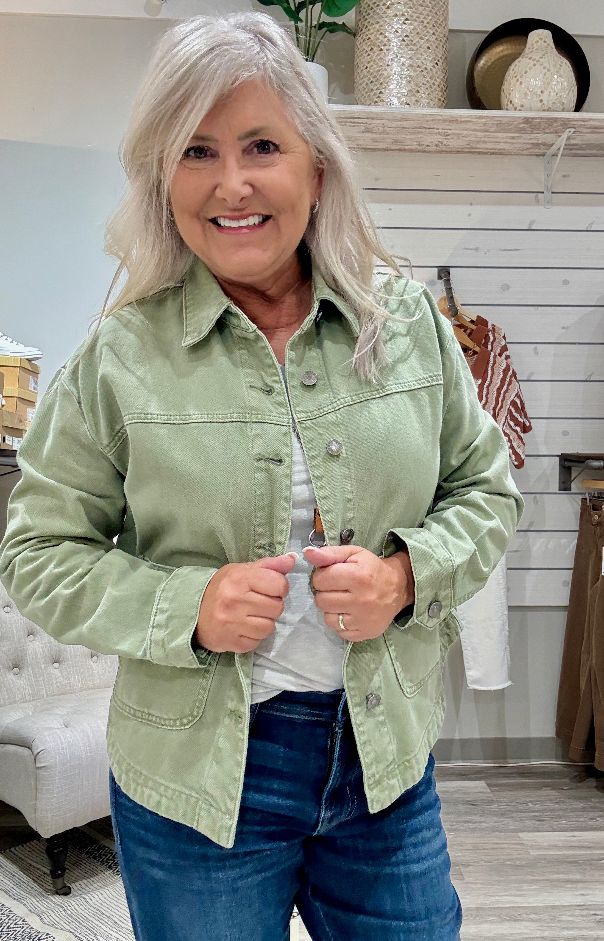 Ellie Denim Jacket with Patch Pockets