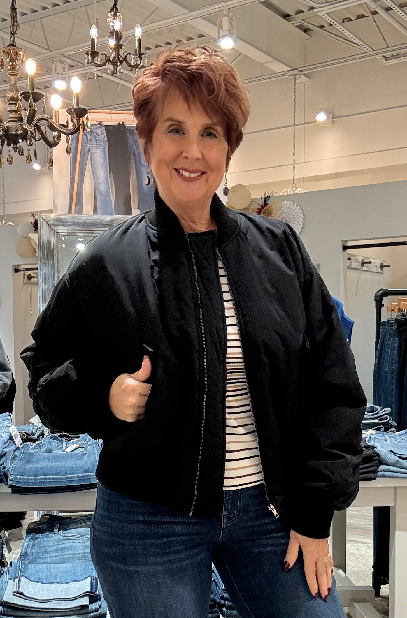 Oversized Bomber Puffer Jacket-black