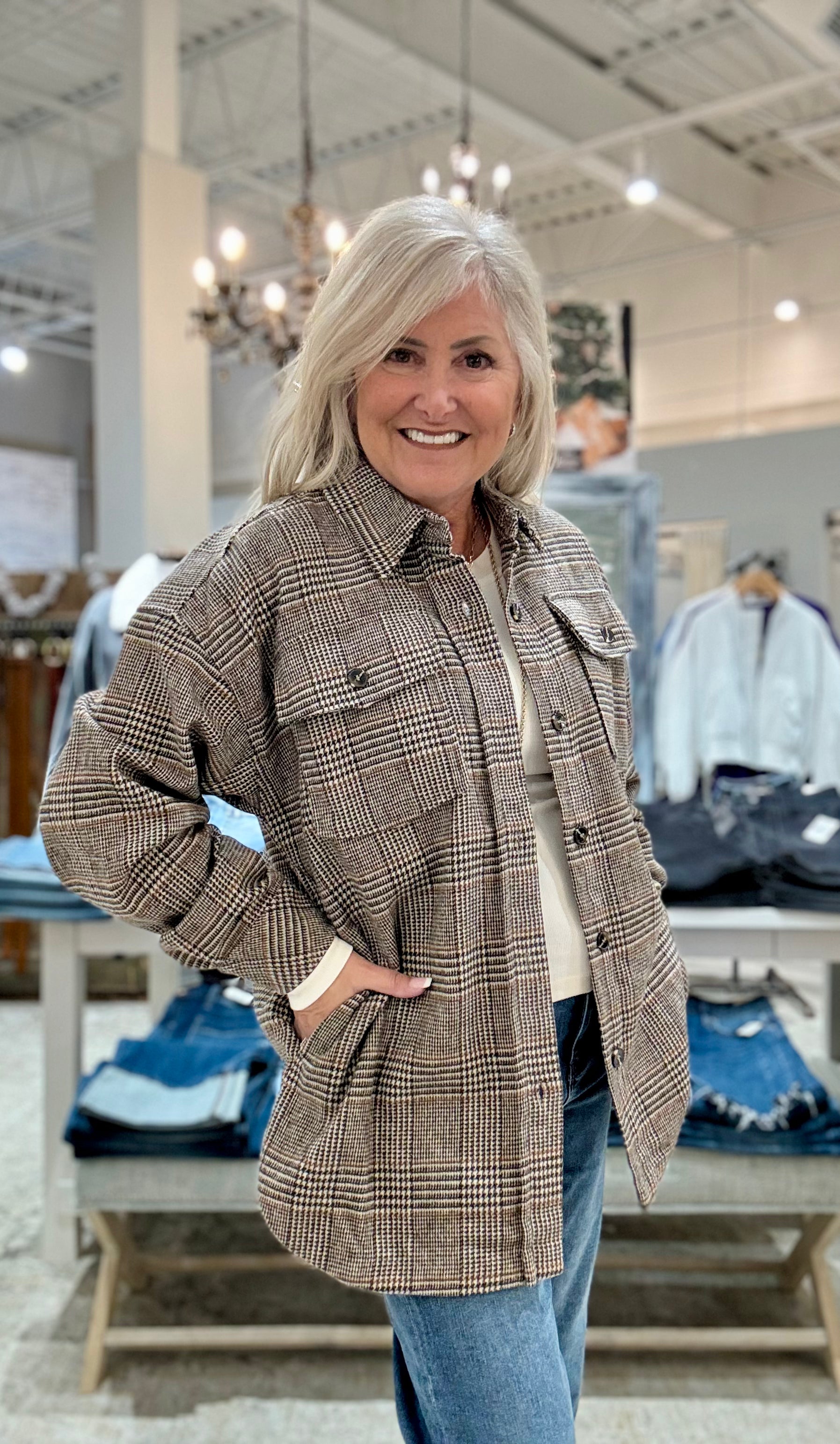 Essential Plaid Print Jacket