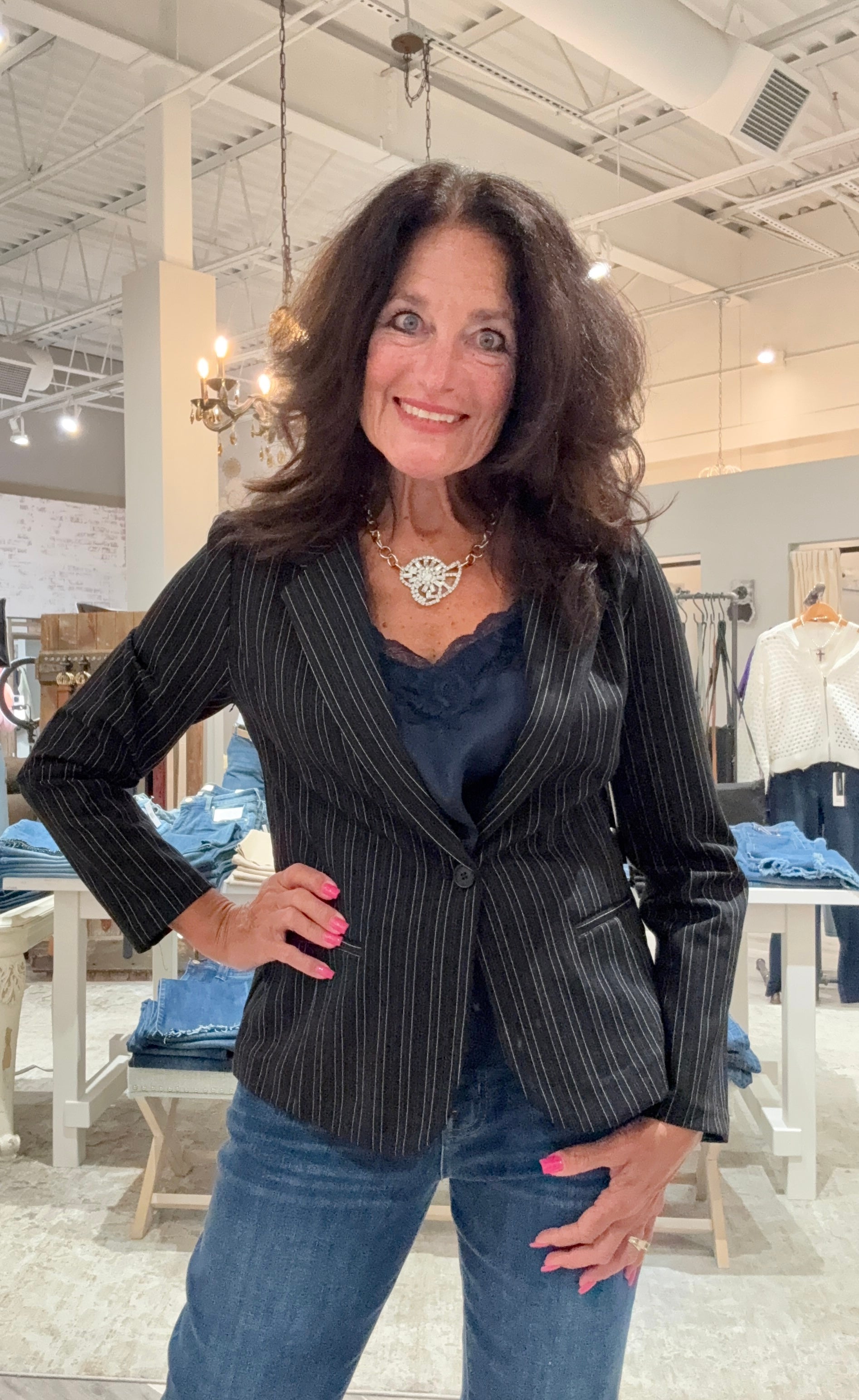 Fitted Striped Blazer