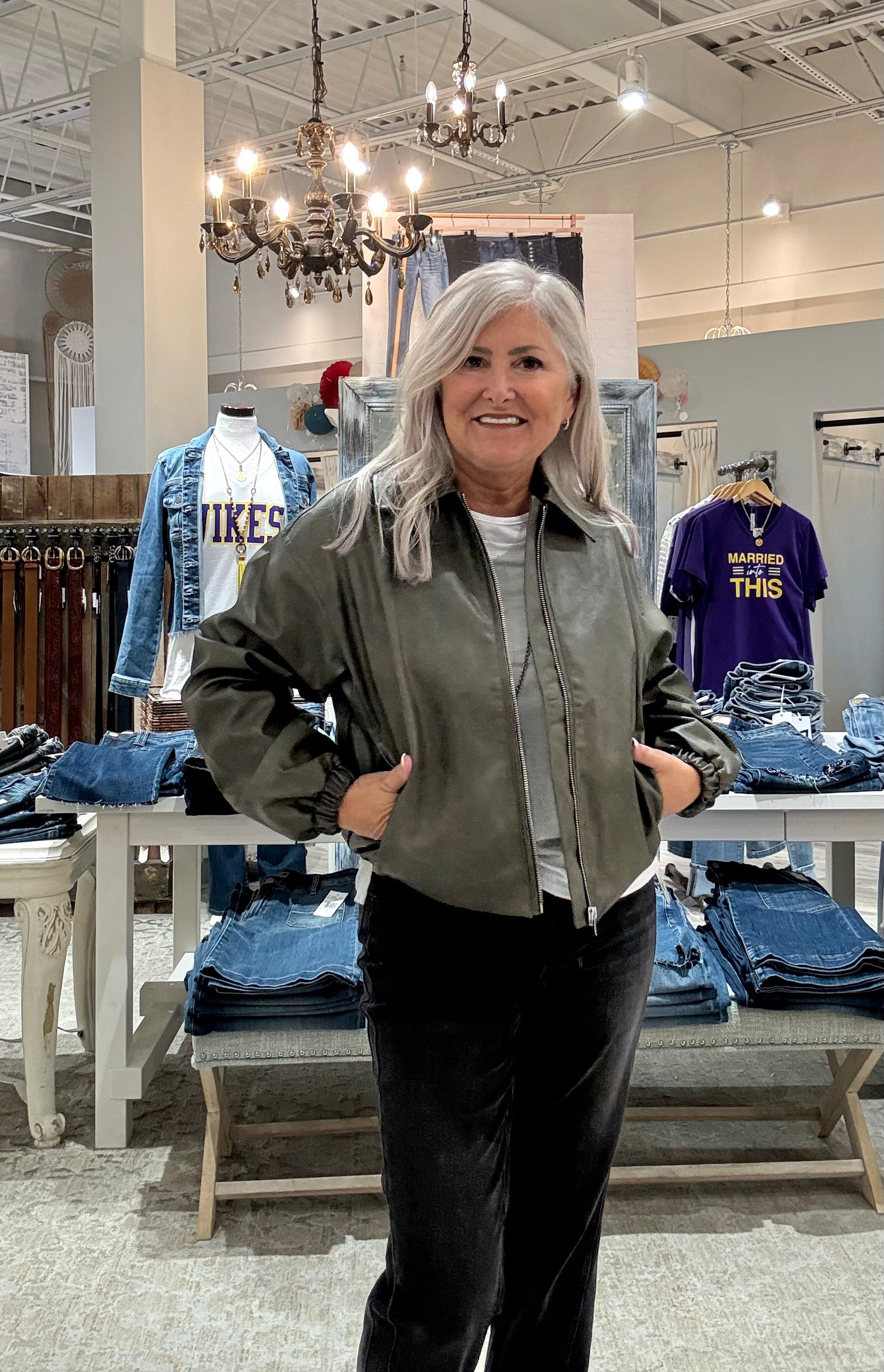 Zip Up Bomber Jacket