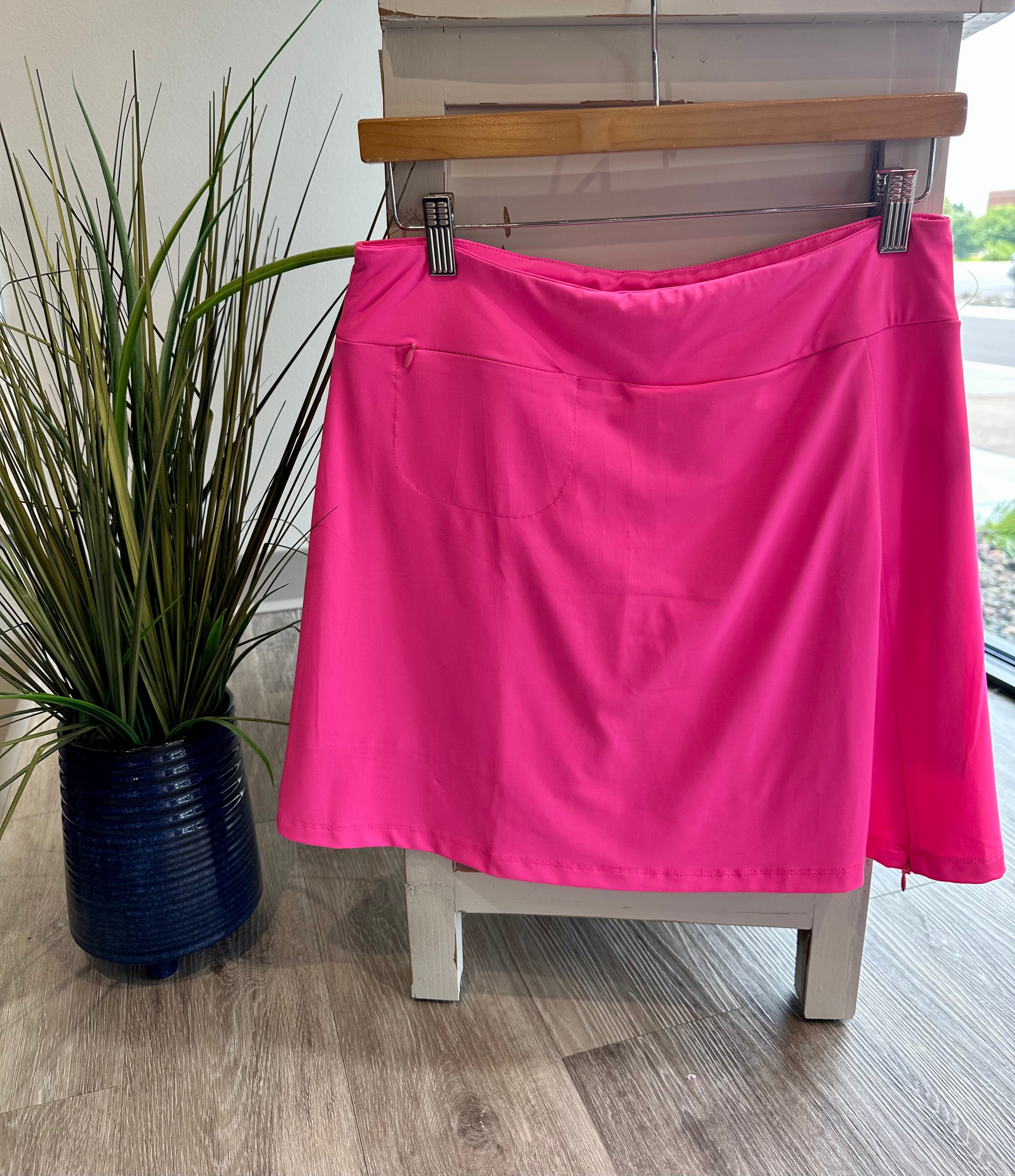 Solid Skort With Zip Pocket- BHP