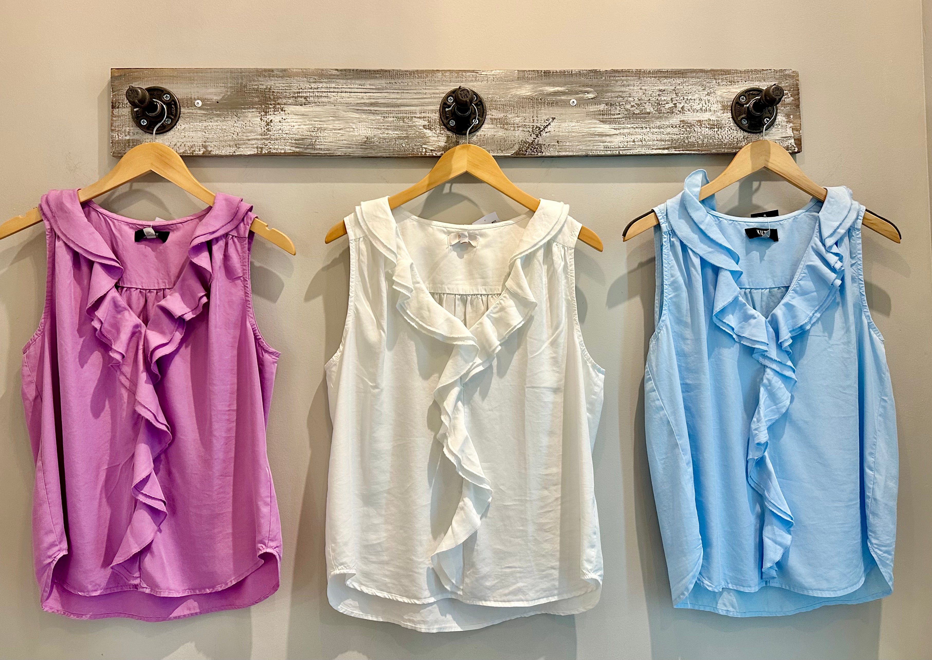 Sleeveless Genessa Ruffle Top- Kut