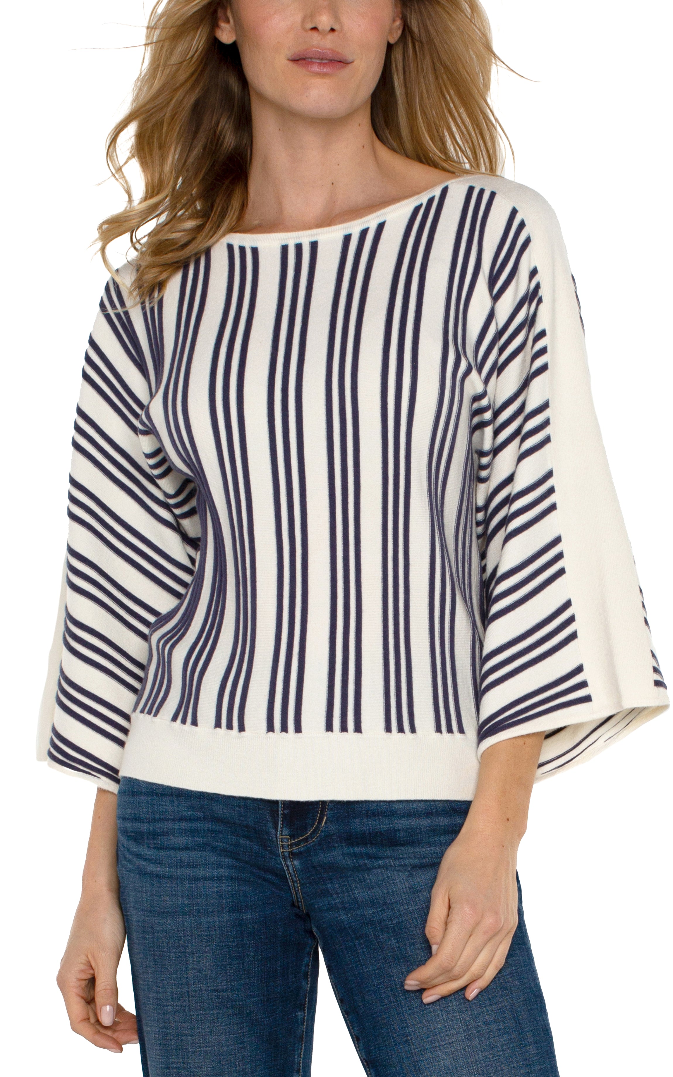 Boat Neck 3/4 Dolman Sleeve Sweater