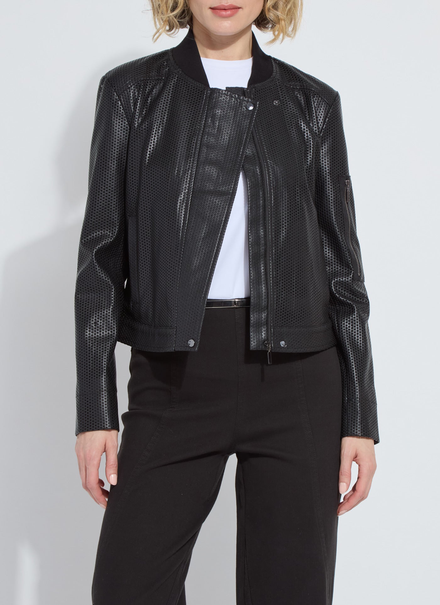 Millicent Perforated Vegan Leather Jacket