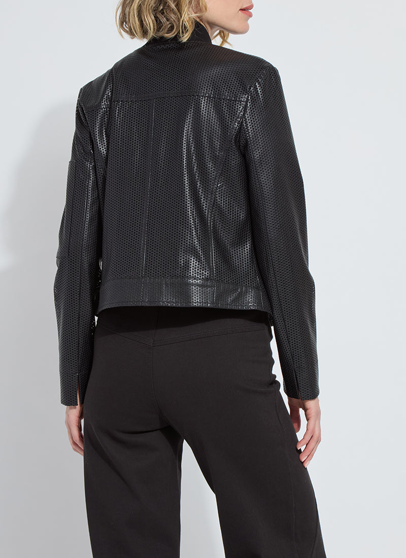 Millicent Perforated Vegan Leather Jacket