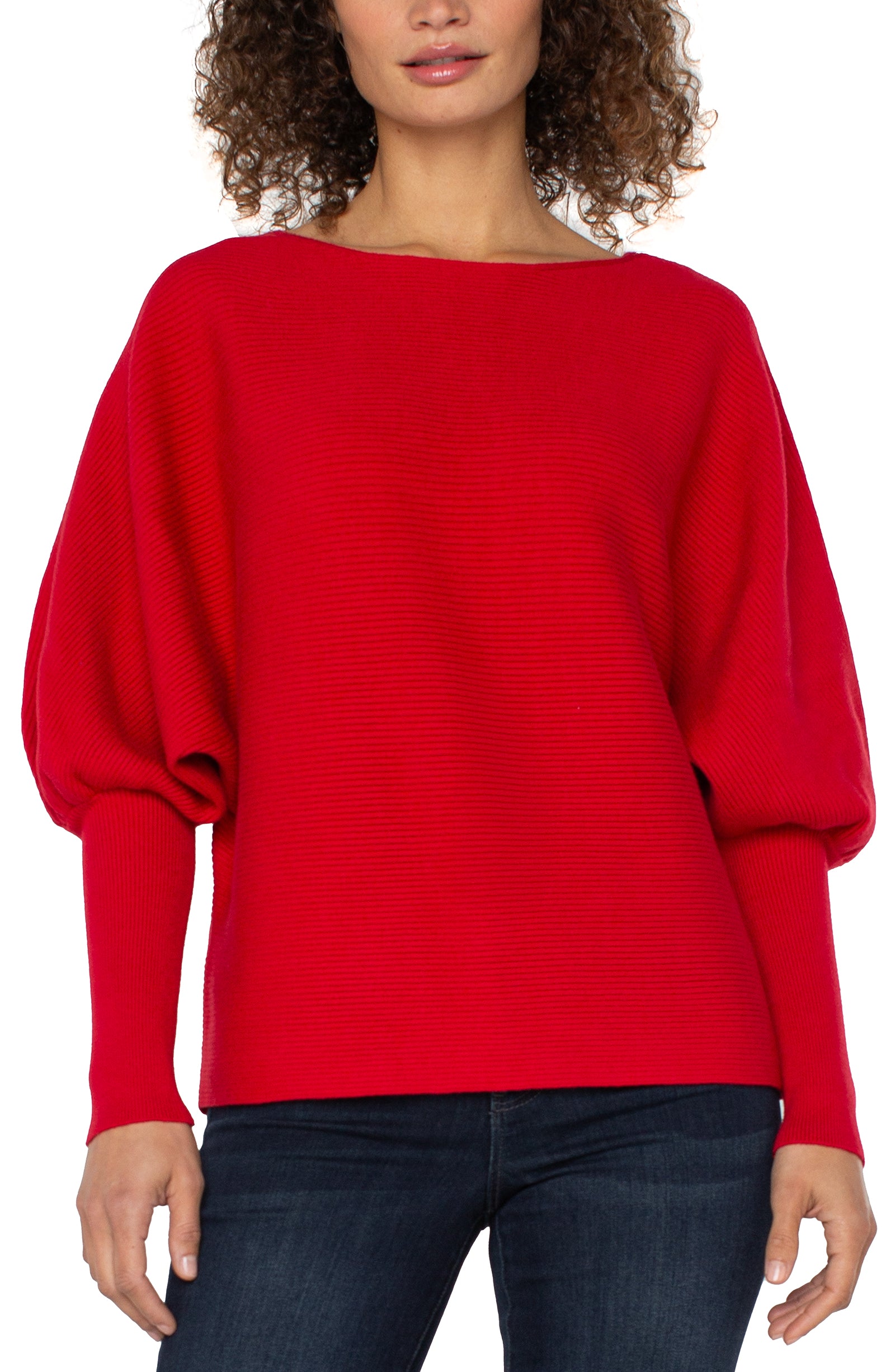 Long Sleeve Boat Neck Dolman Sweater