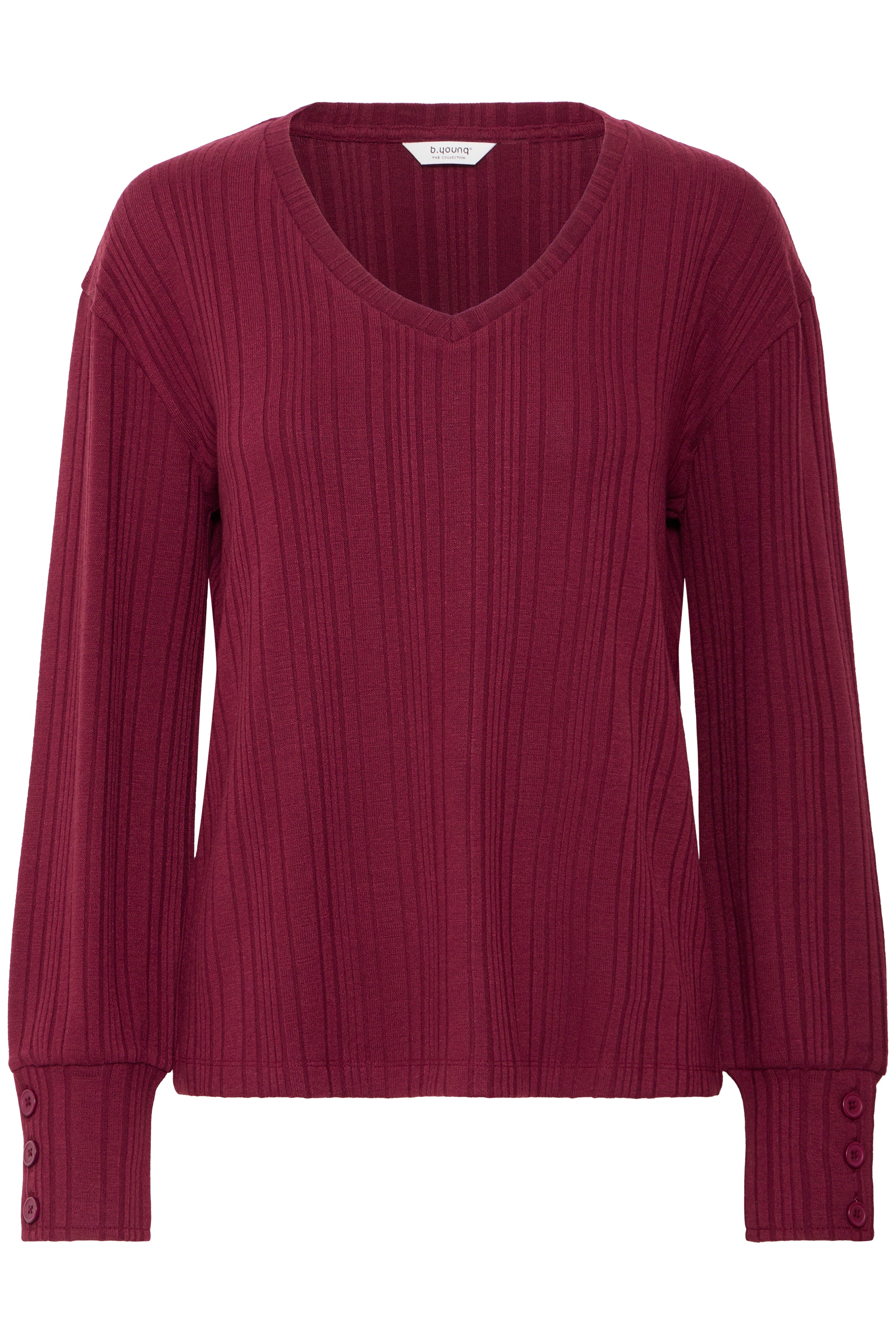 Long Sleeve V-Neck Knit Top- port