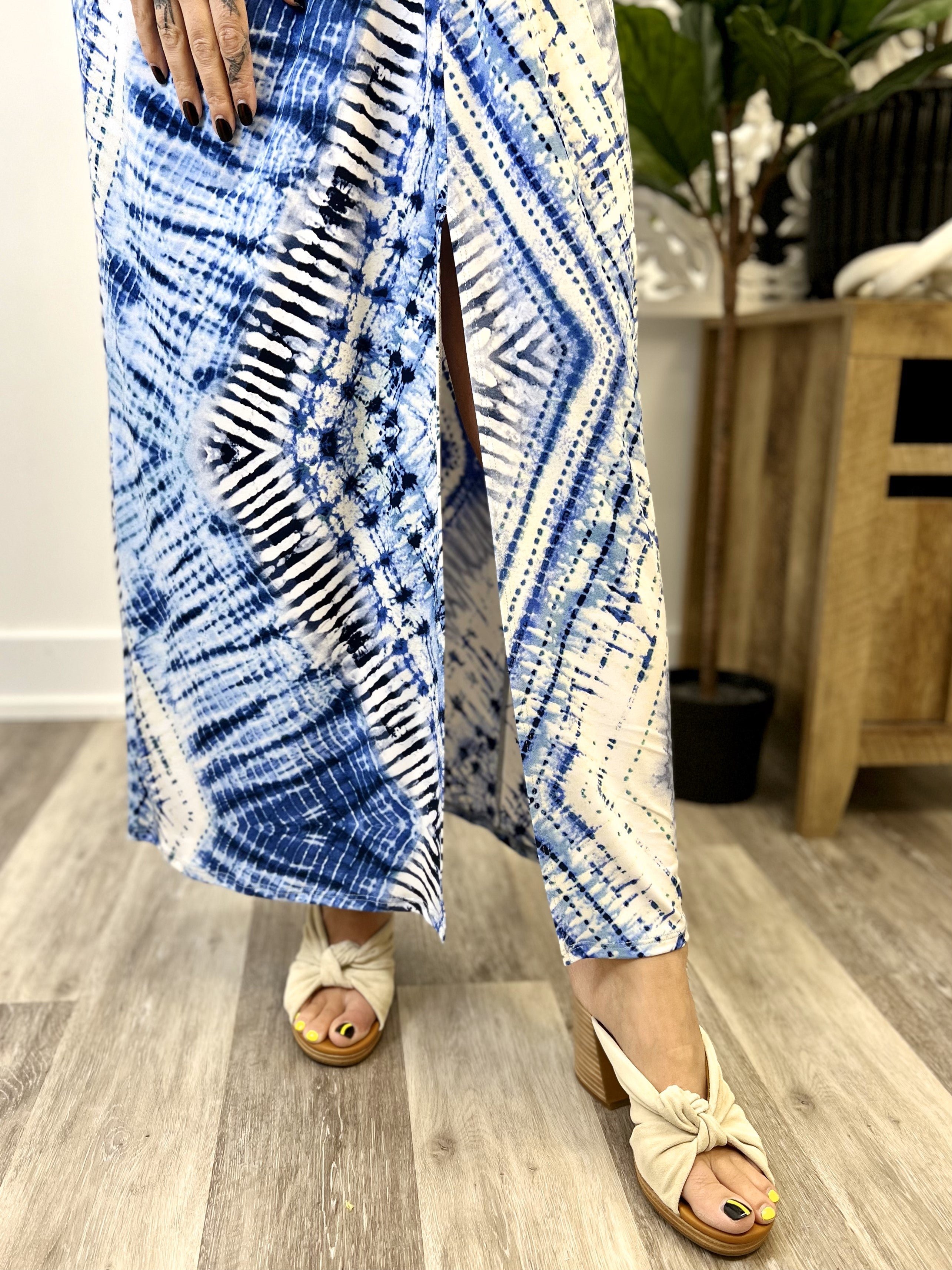 Mainstream Boutique Stillwater, Center Slit Print Maxi Dress