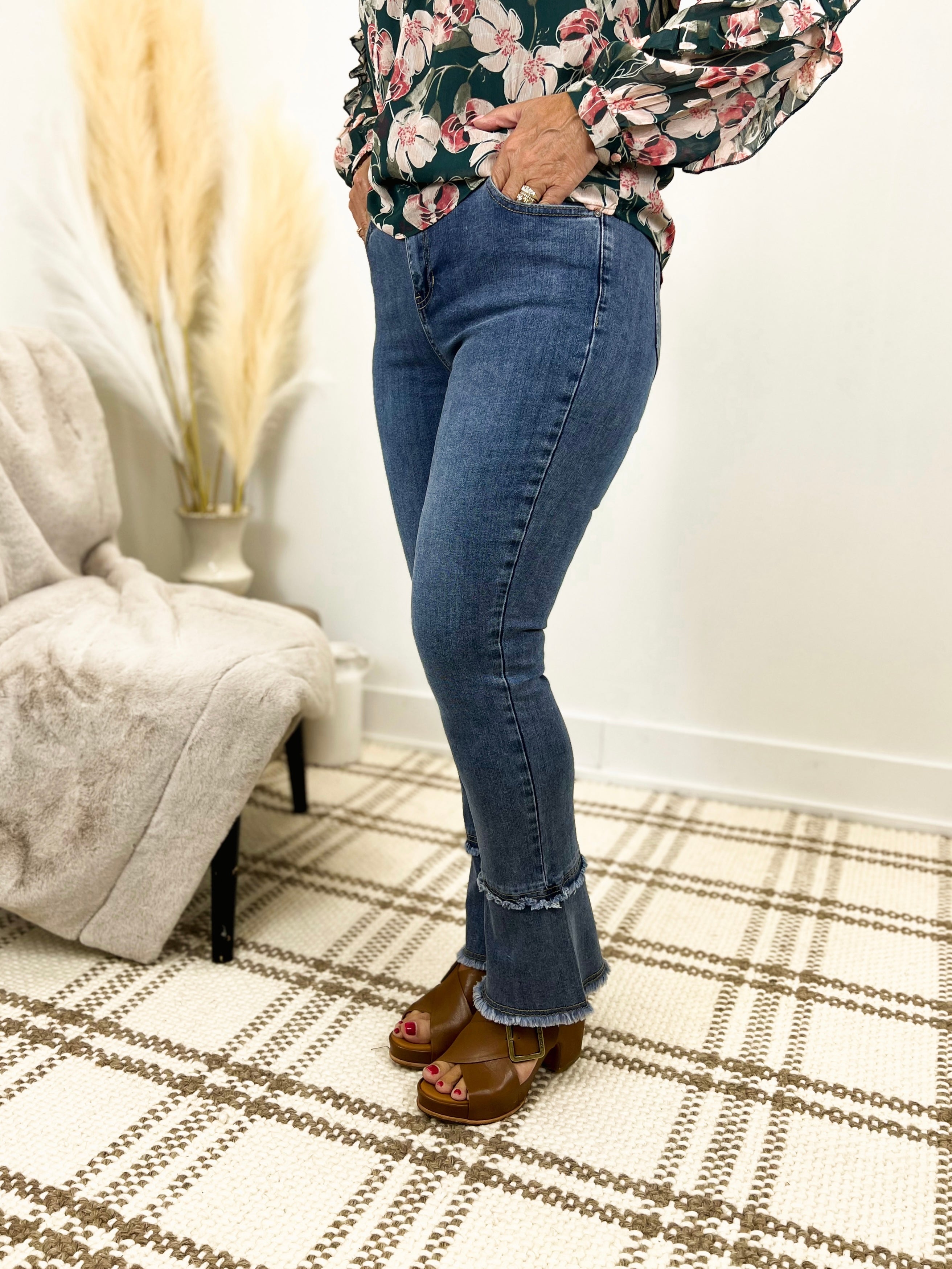 Mainstream Boutique Stillwater, Bootcut Denim with Fringe