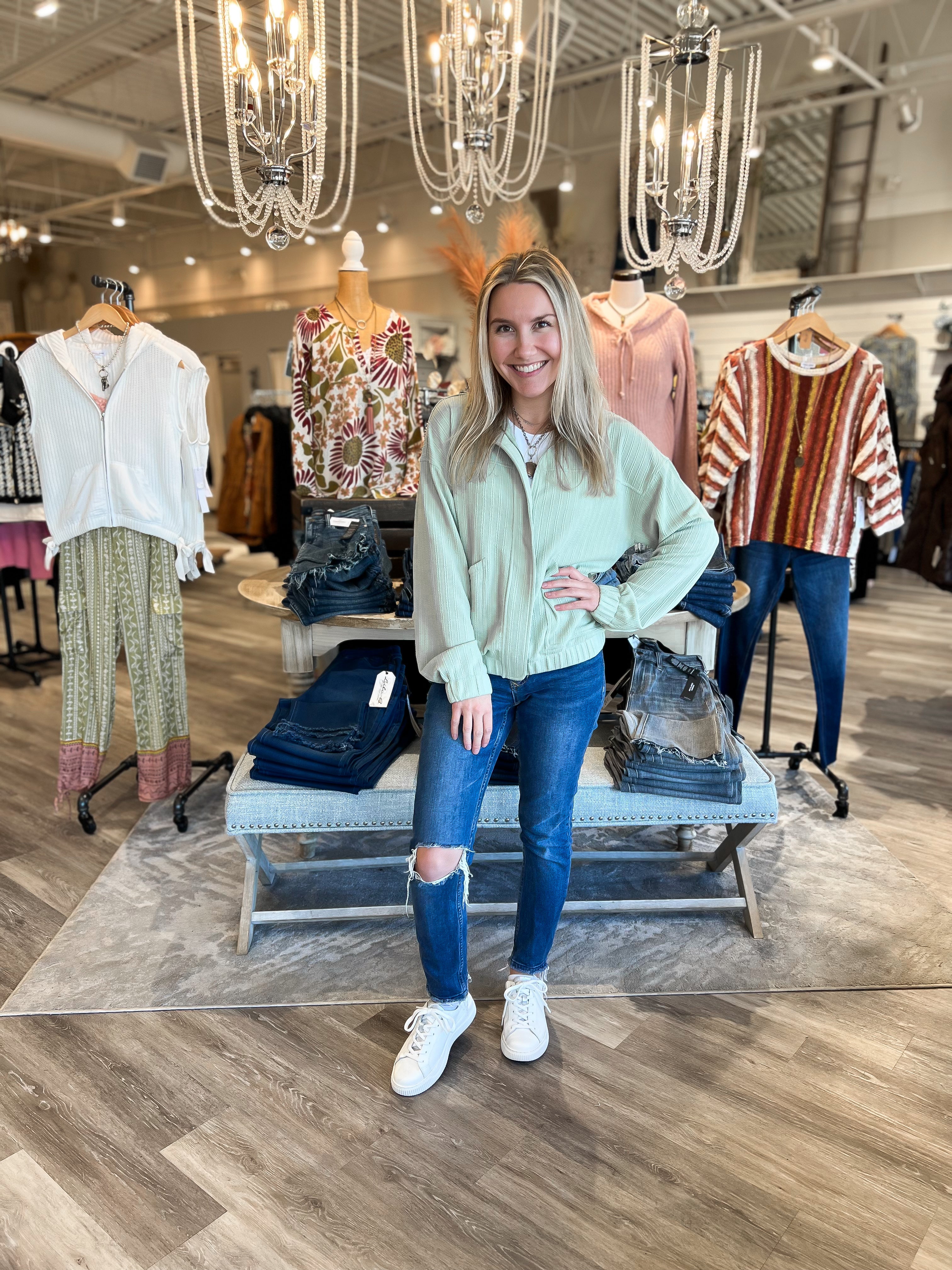 Mainstream Boutique Stillwater Women’s Zip Bomber Jacket