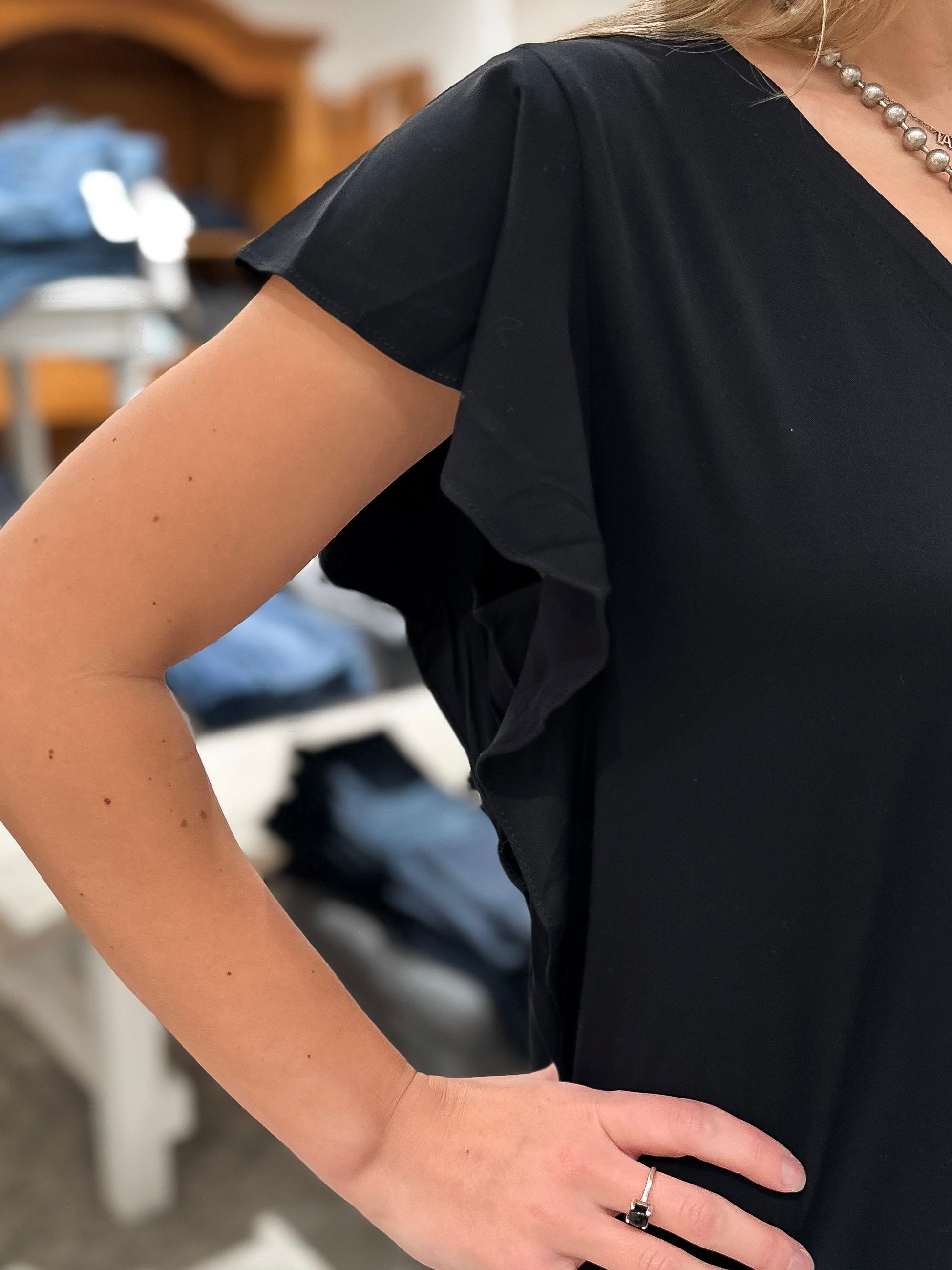 Mainstream Boutique Stillwater Flutter Sleeve Dress