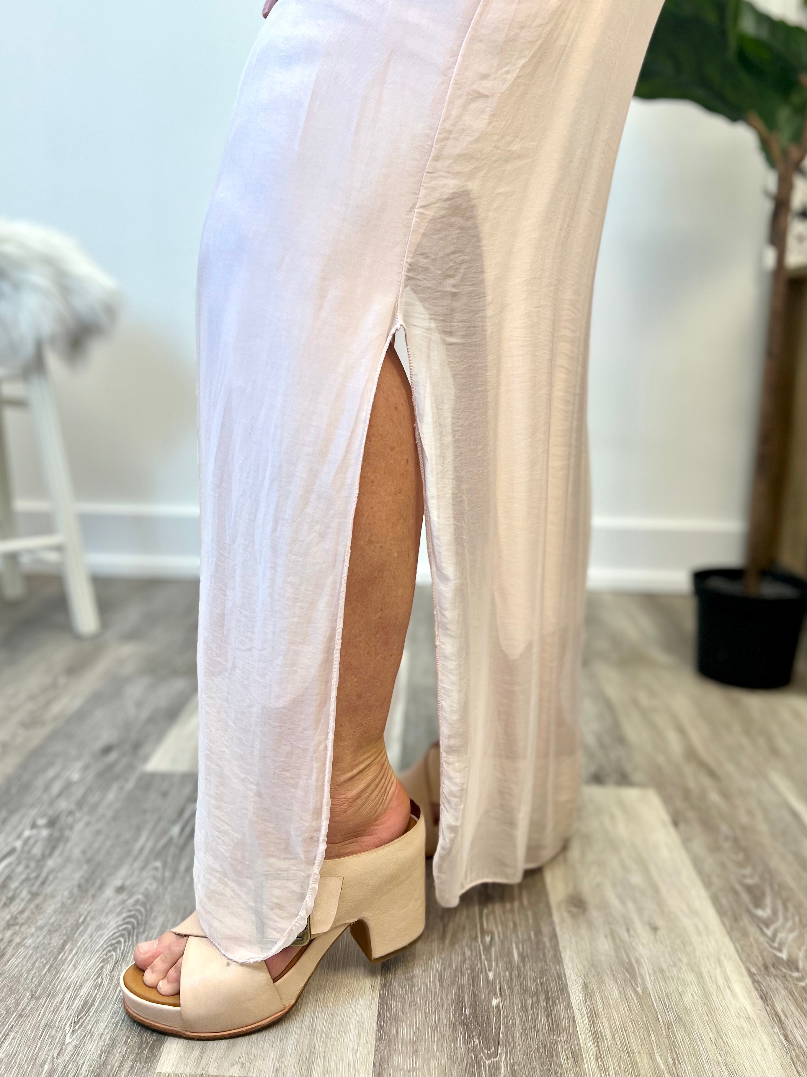 Mainstream Boutique Stillwater Women’s Spaghetti Strap Silk Maxi Dress