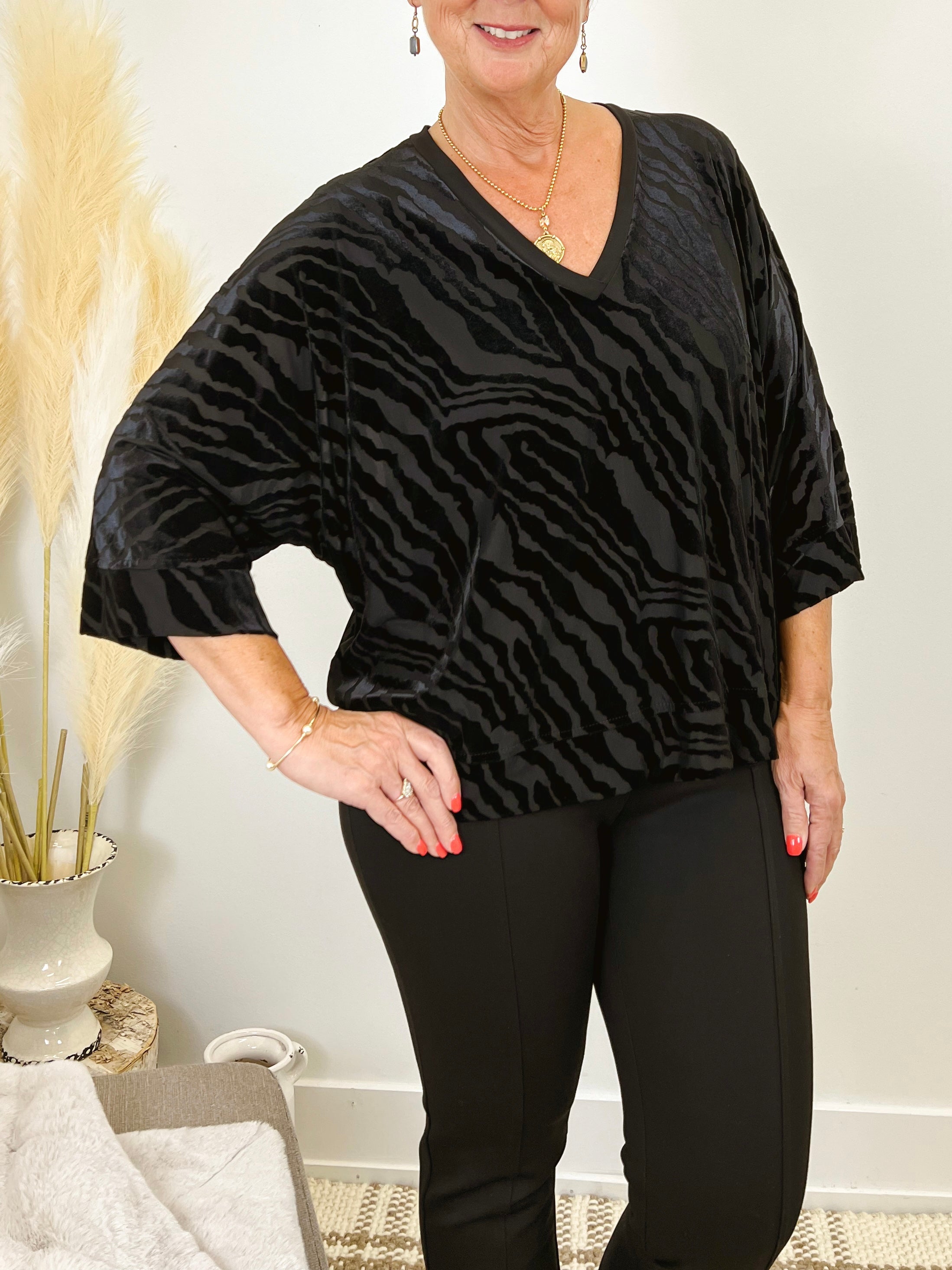 Mainstream Boutique Stillwater V-Neck Animal Print