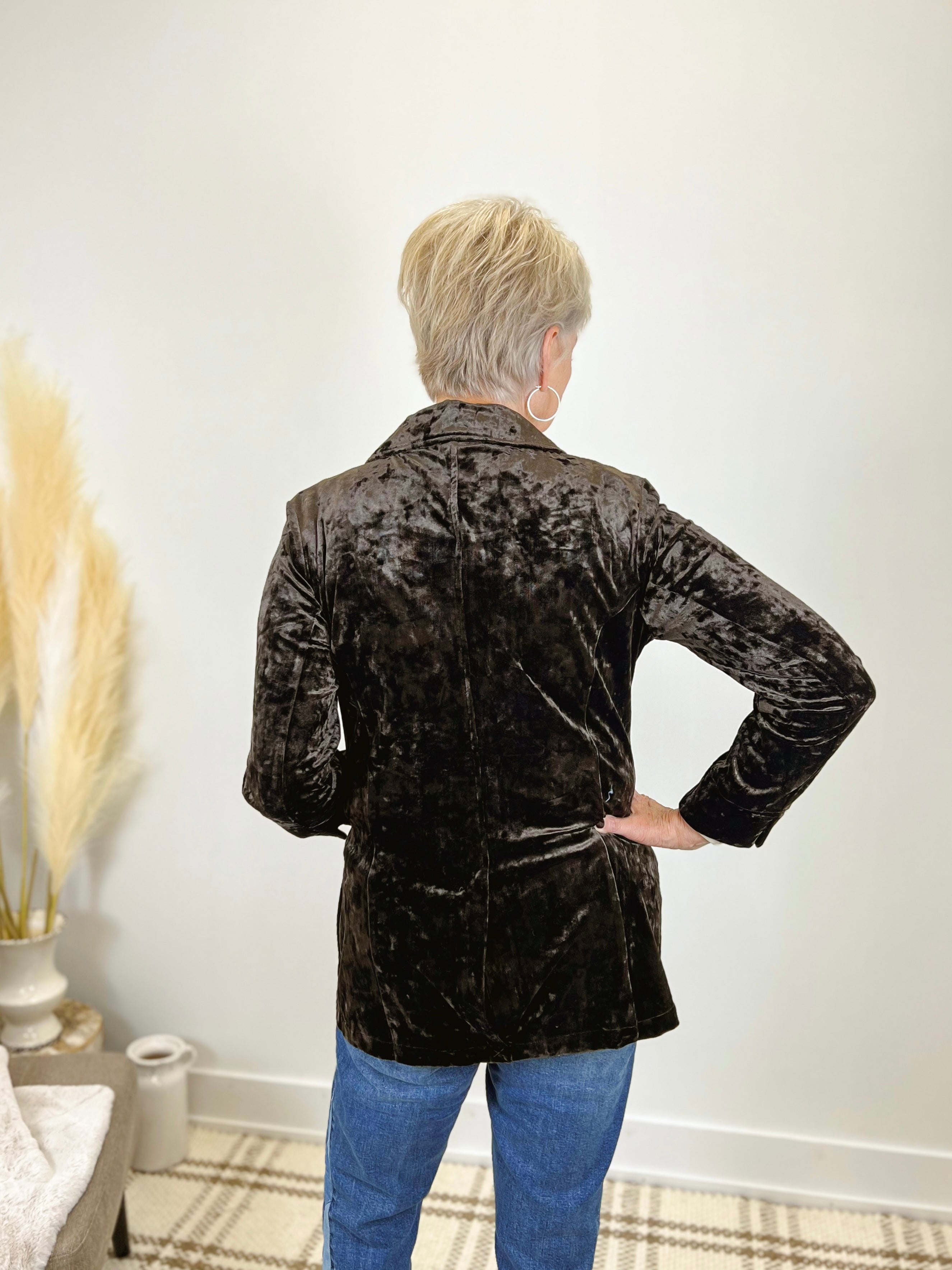 Mainstream Boutique Stillwater Crushed Velvet Blazer