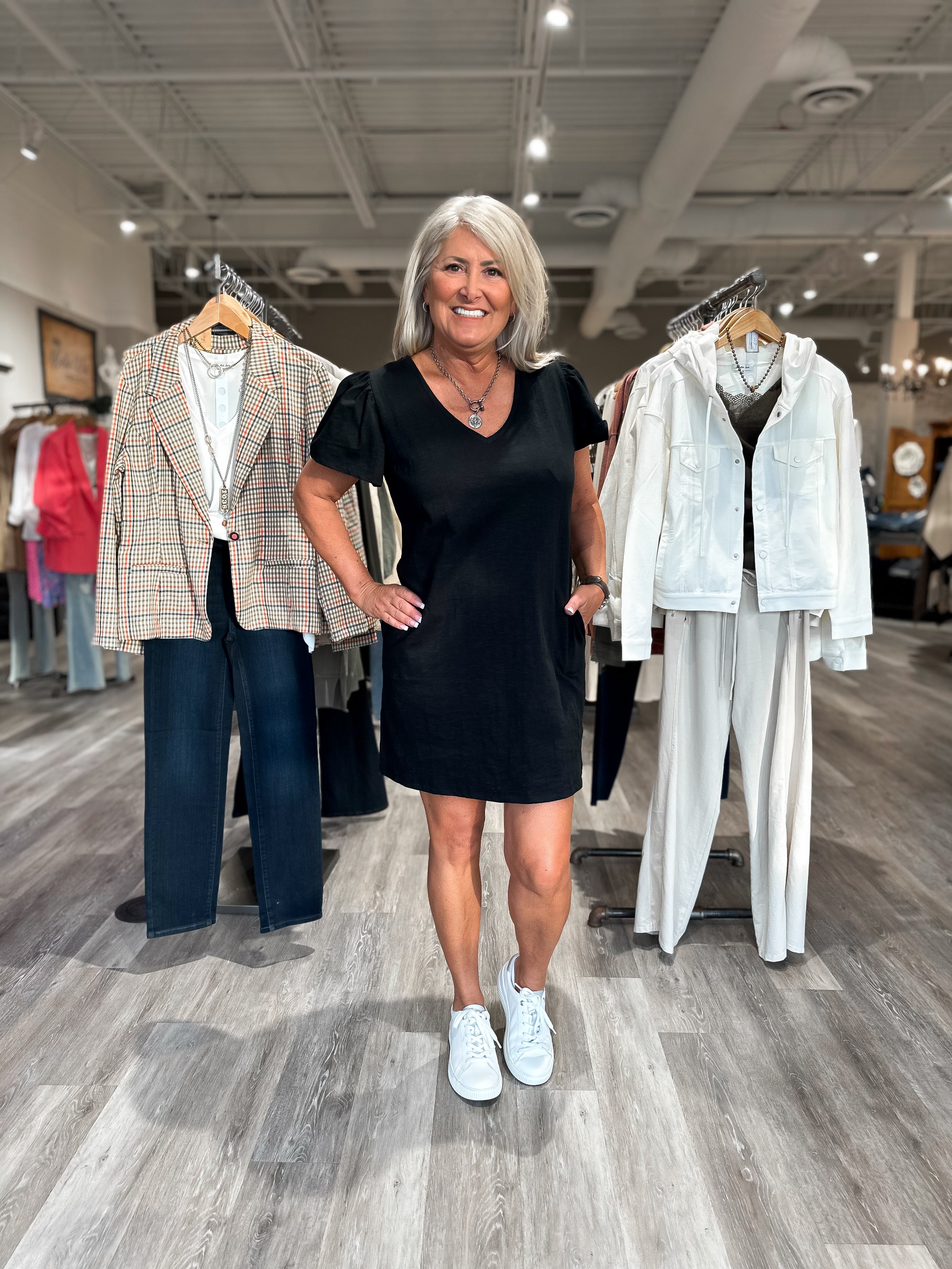 Mainstream Boutique Stillwater Women’s Flutter Sleeve Dress