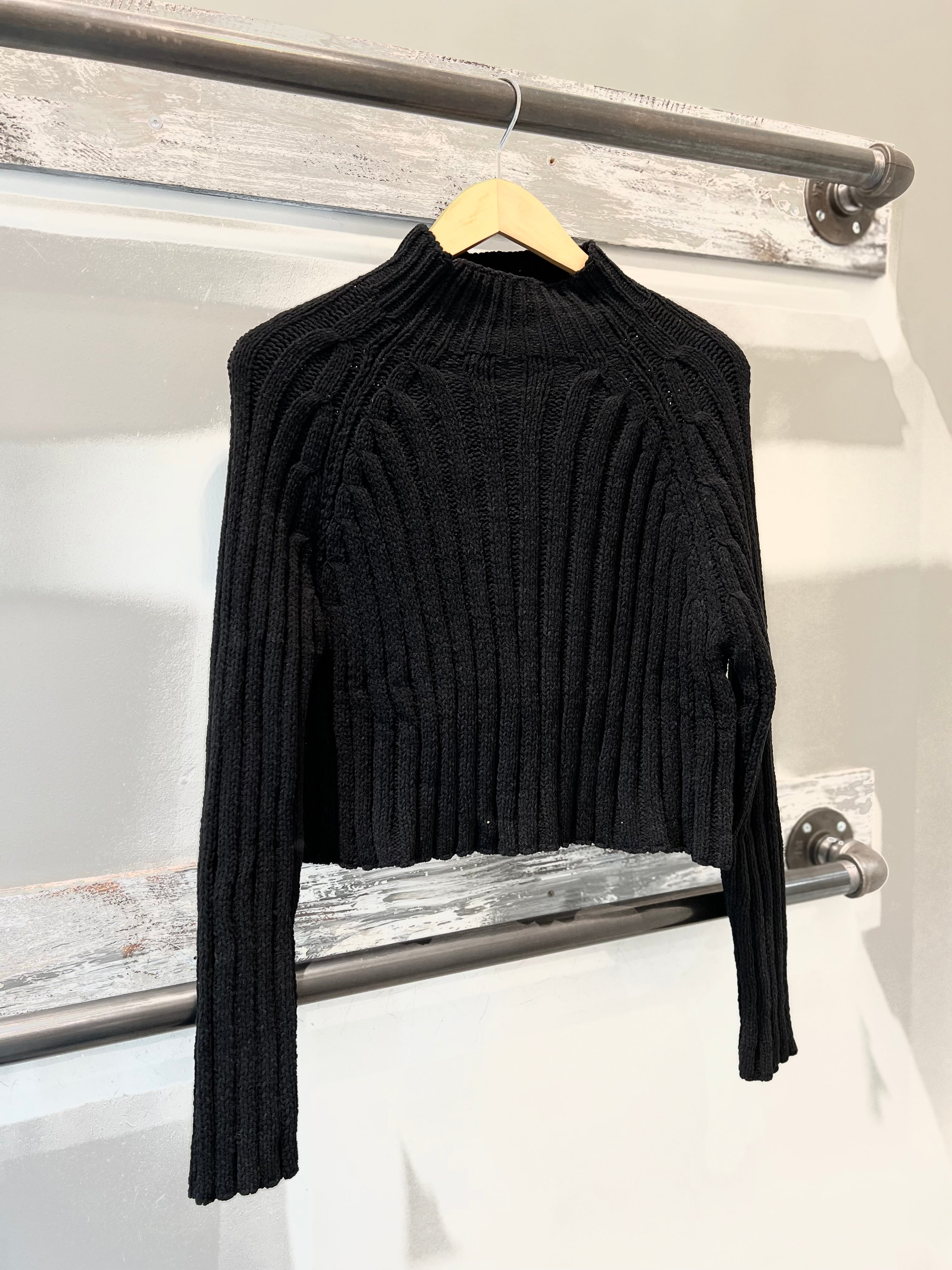 Mainstream Boutique Stillwater Chenille Cropped Mock Neck Sweater