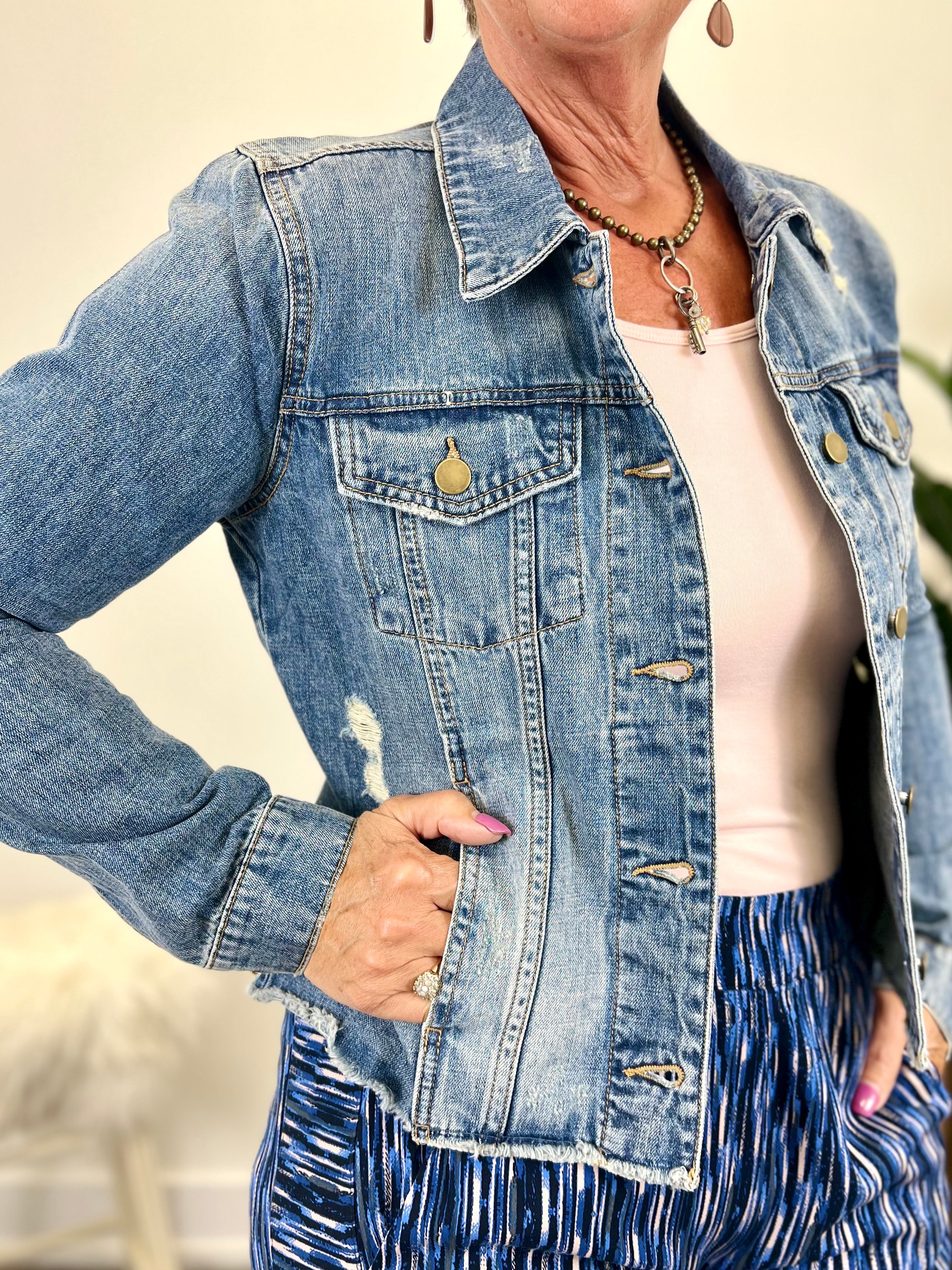 Mainstream Boutique Stillwater Crop Denim Jacket