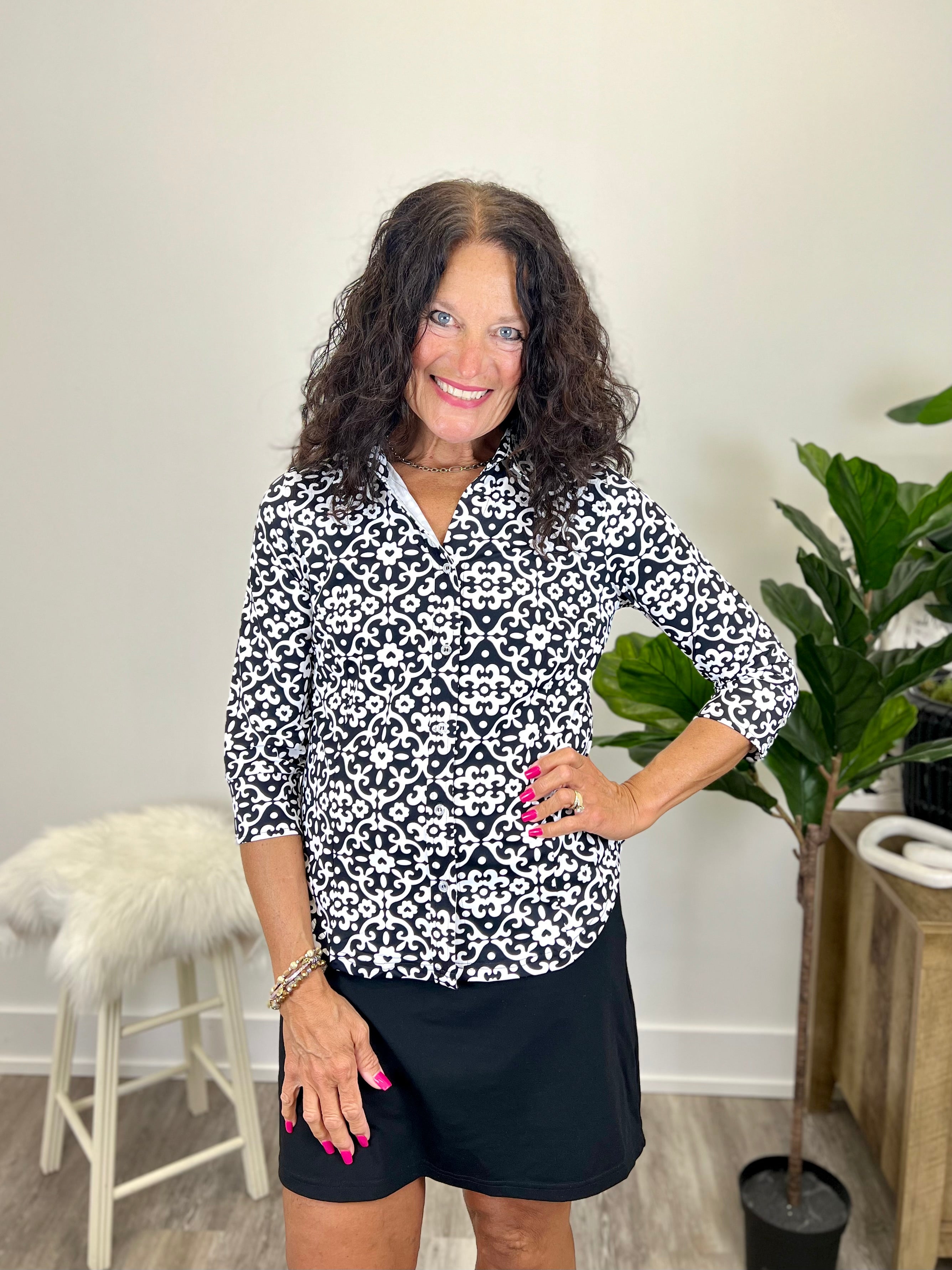 Mainstream Boutique Stillwater Printed Button Up Shirt