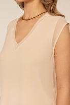 Barbie Chiffon V-Neck Tank- Sand