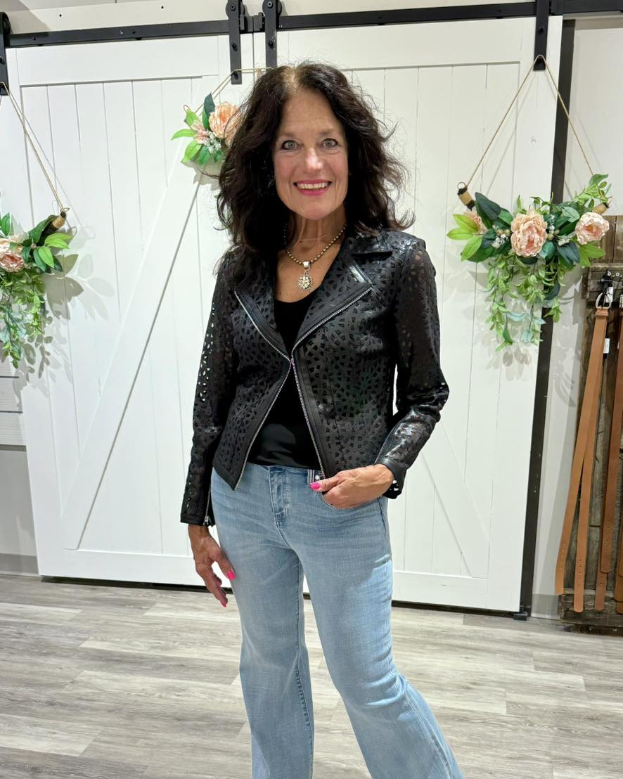 Lazer Cut Jacket- Black