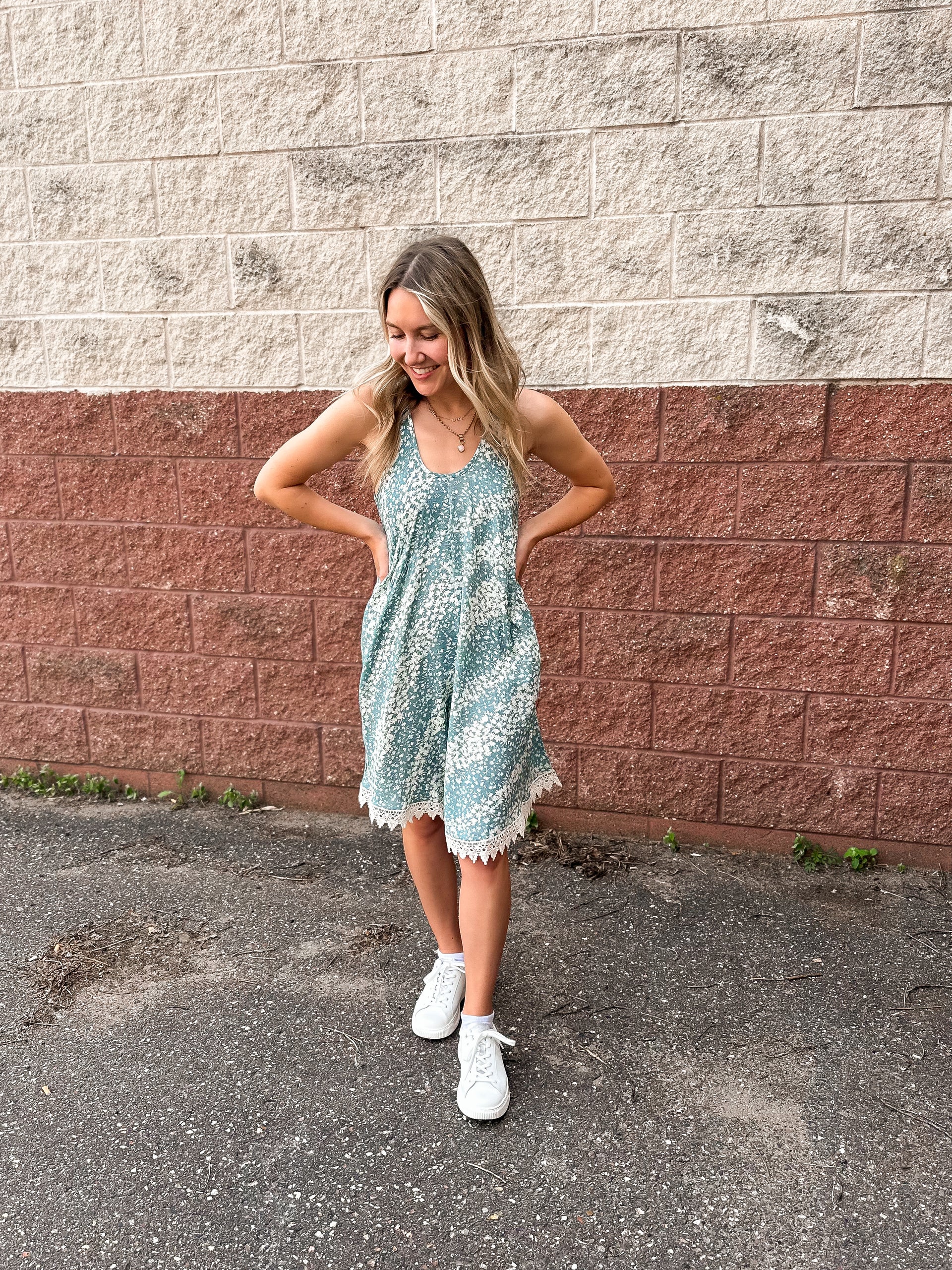 Lace Hem Swing Dress