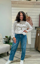 ASHLEY HIGH RISE SLOUCHY BARREL WITH SIDE INSETS