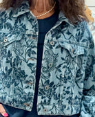 Cropped Jacquard Denim Jacket