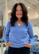 Pullover V-Neck Sweater- Riviera