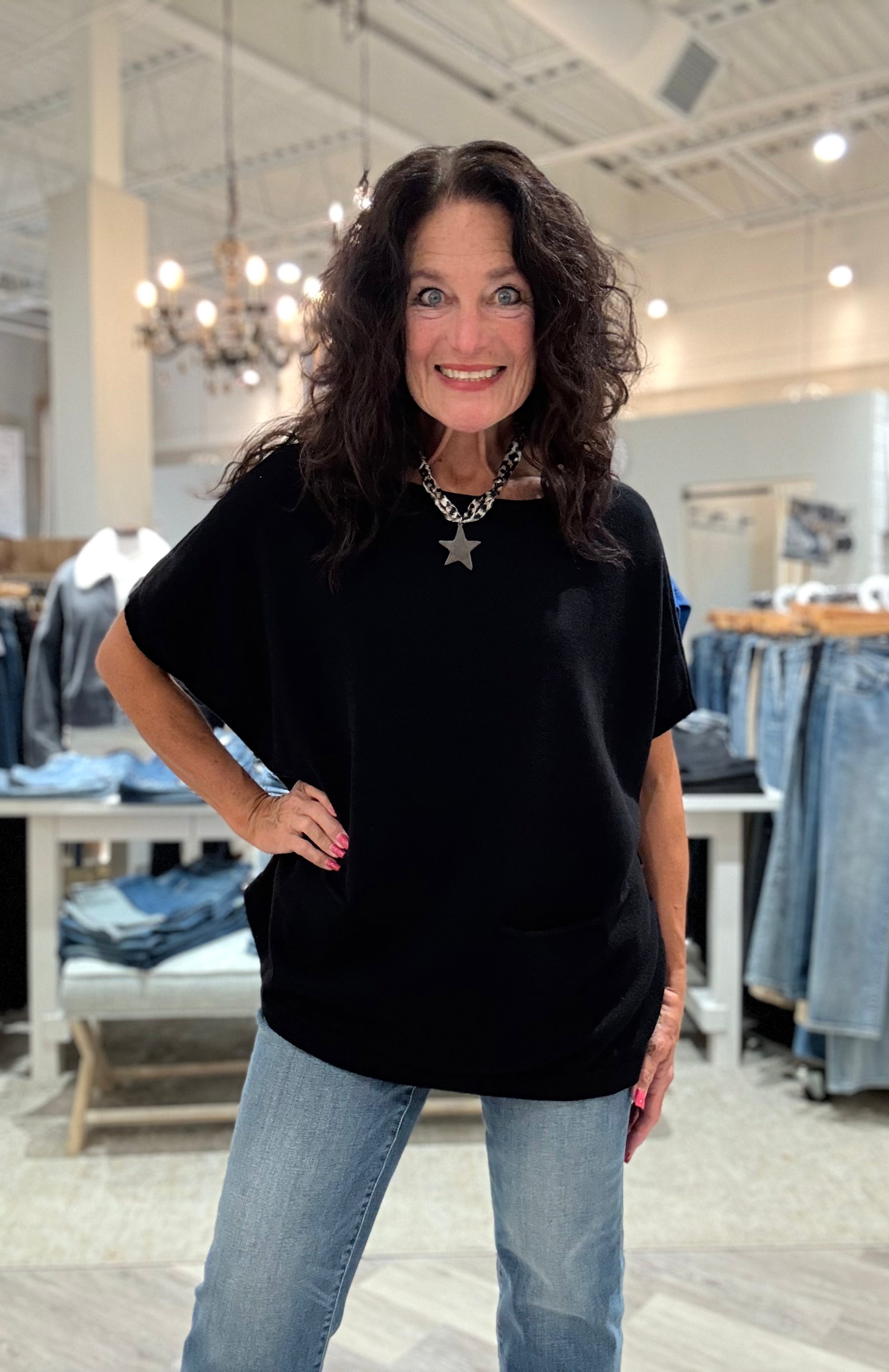 Boat Neck 1/2 Sleeve Dolman Sweater