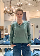 Henley Button Neck Pullover Sweater