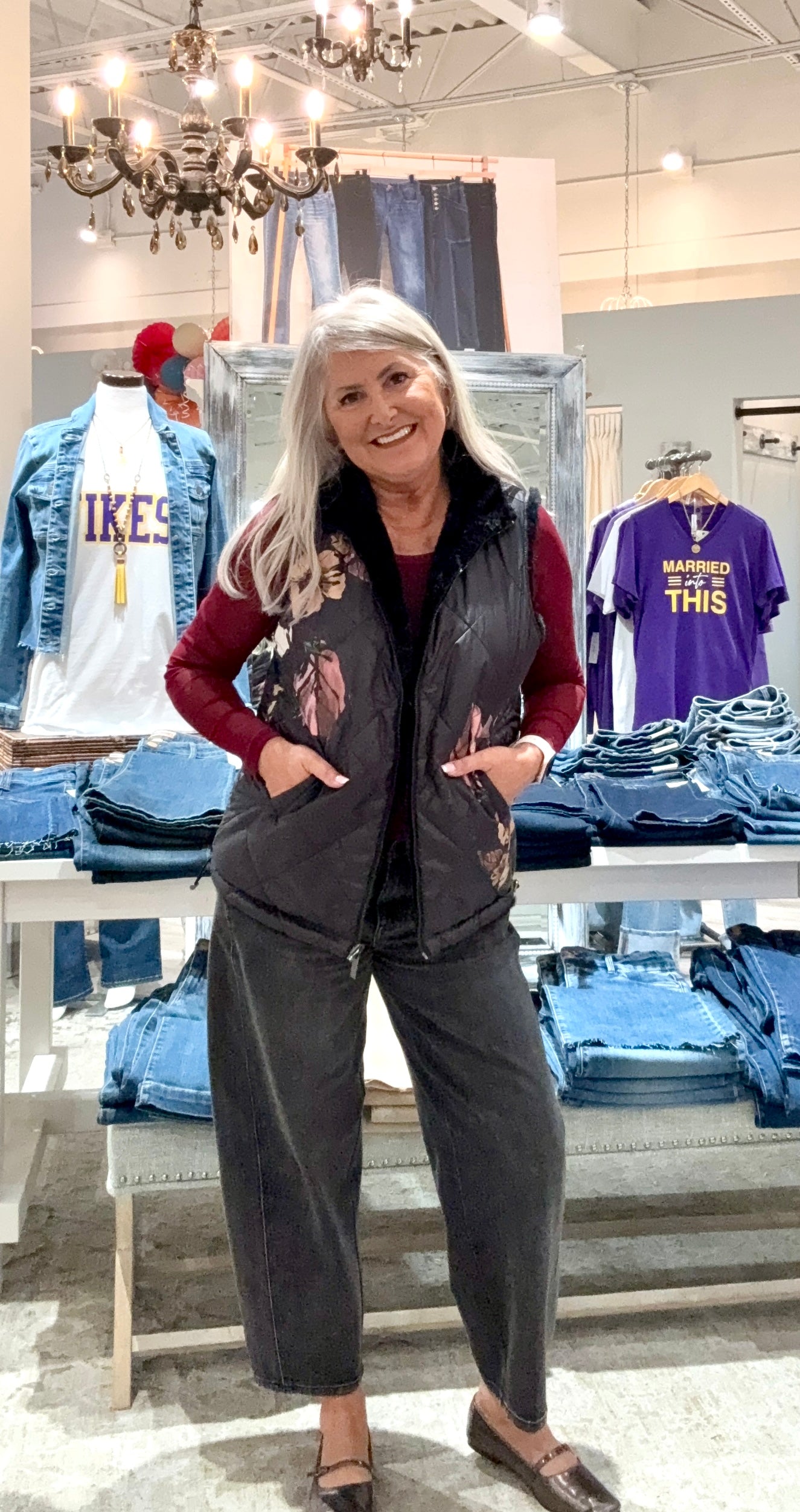 Printed Reversible Quilted Faux Fur Vest