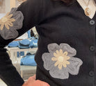 Long sleeve Button Down Cardigan with Floral Embroidery