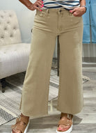 Meg High Rise Fab Ab Wide Leg Raw Hem