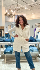 Sleeveless Mix Media Sherpa Vest